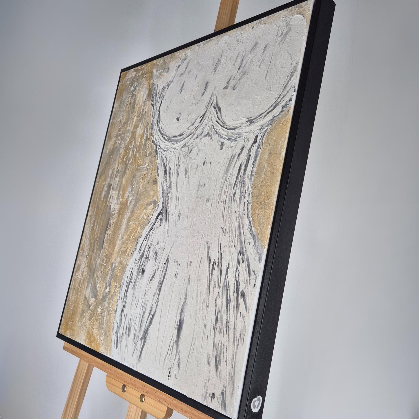 She is Light - Abstract Female Art - Sculptural Abstract Nude - Textured Canvas Art