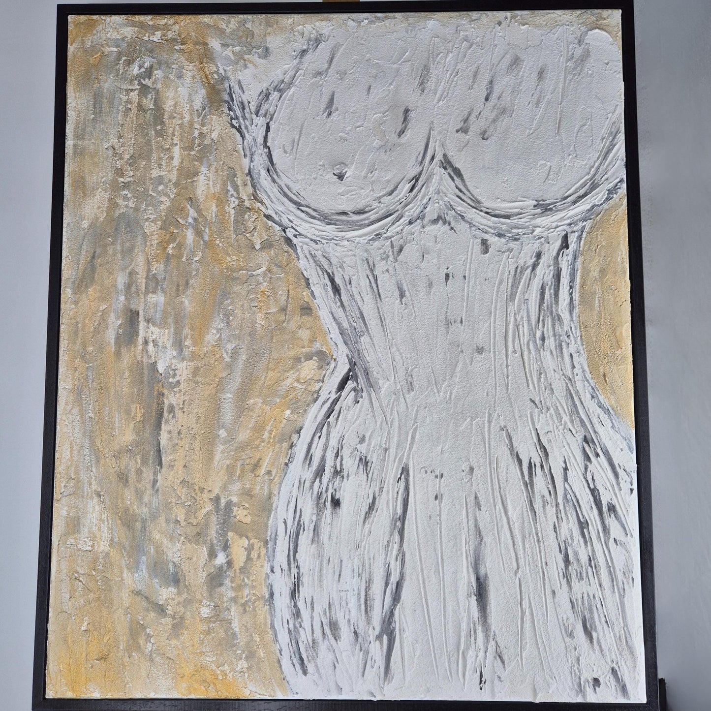 She is Light - Abstract Female Art - Sculptural Abstract Nude - Textured Canvas Art