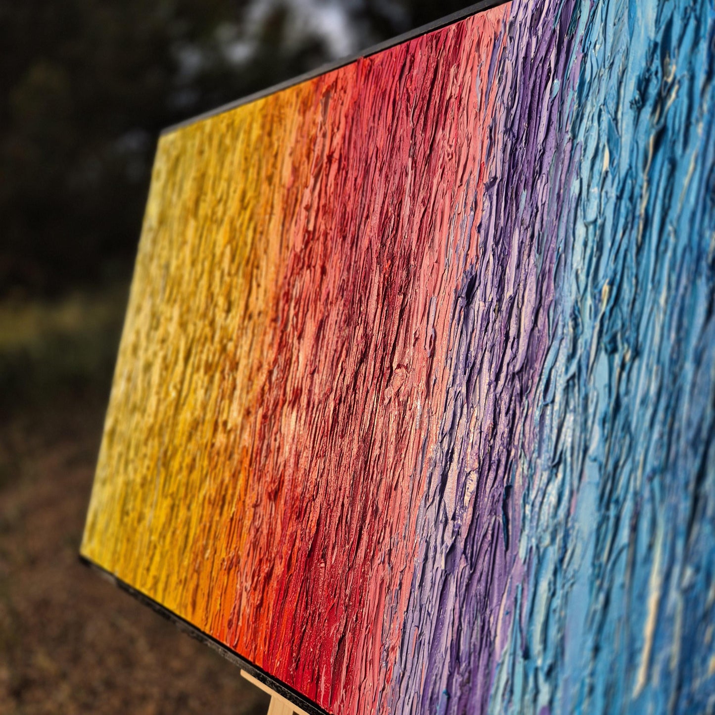 Rainbow - Original Abstract Oil Painting - Large Canvas Art - Textured Impasto Palette Knife Art - Multicolor Modern Canvas Wall Decor