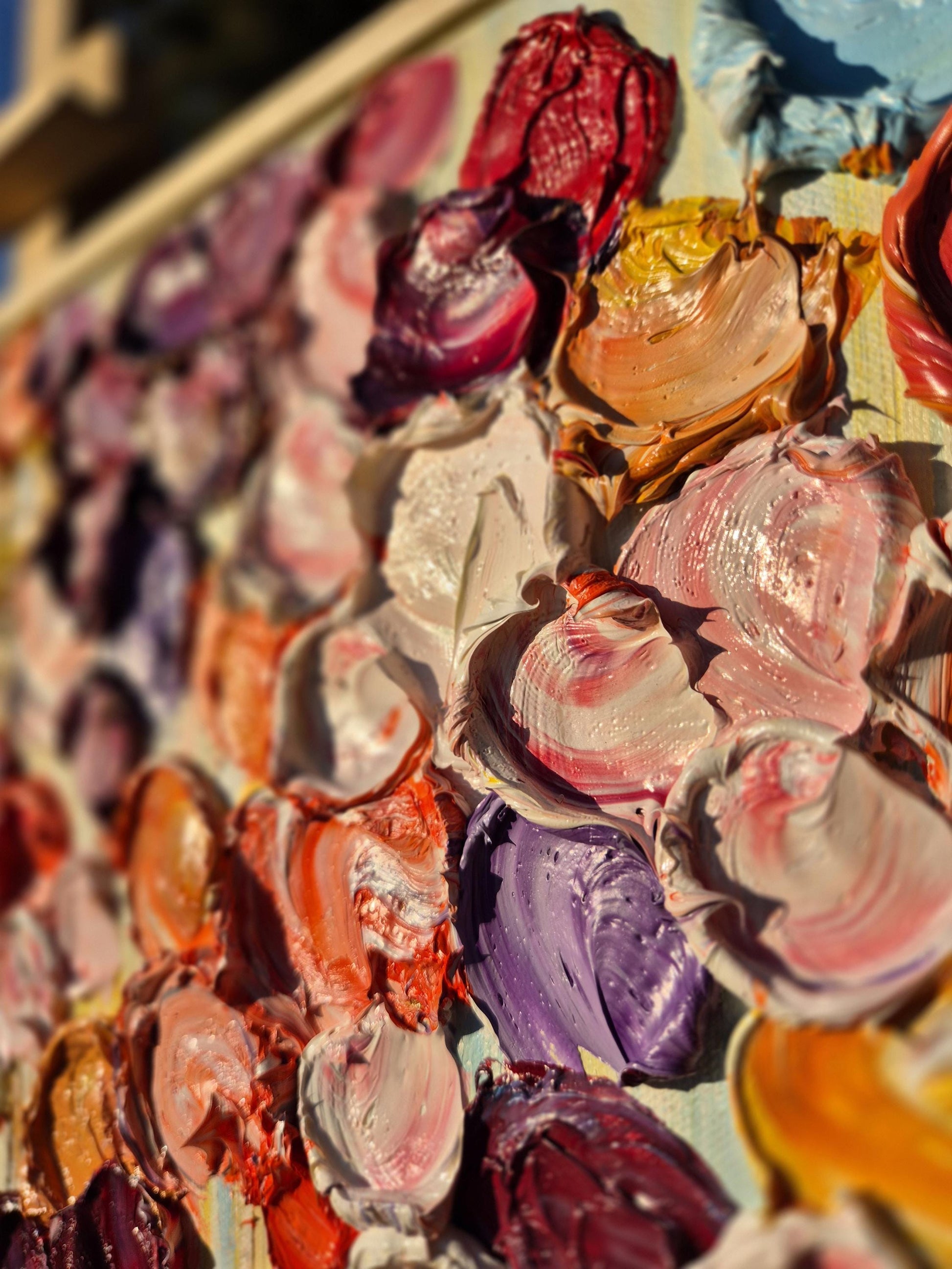 Petal Symphony - Original Abstract Flower Art - Vibrant Floral Abstract - Horizontal Canvas Garden Art for Joyful Home Decor
