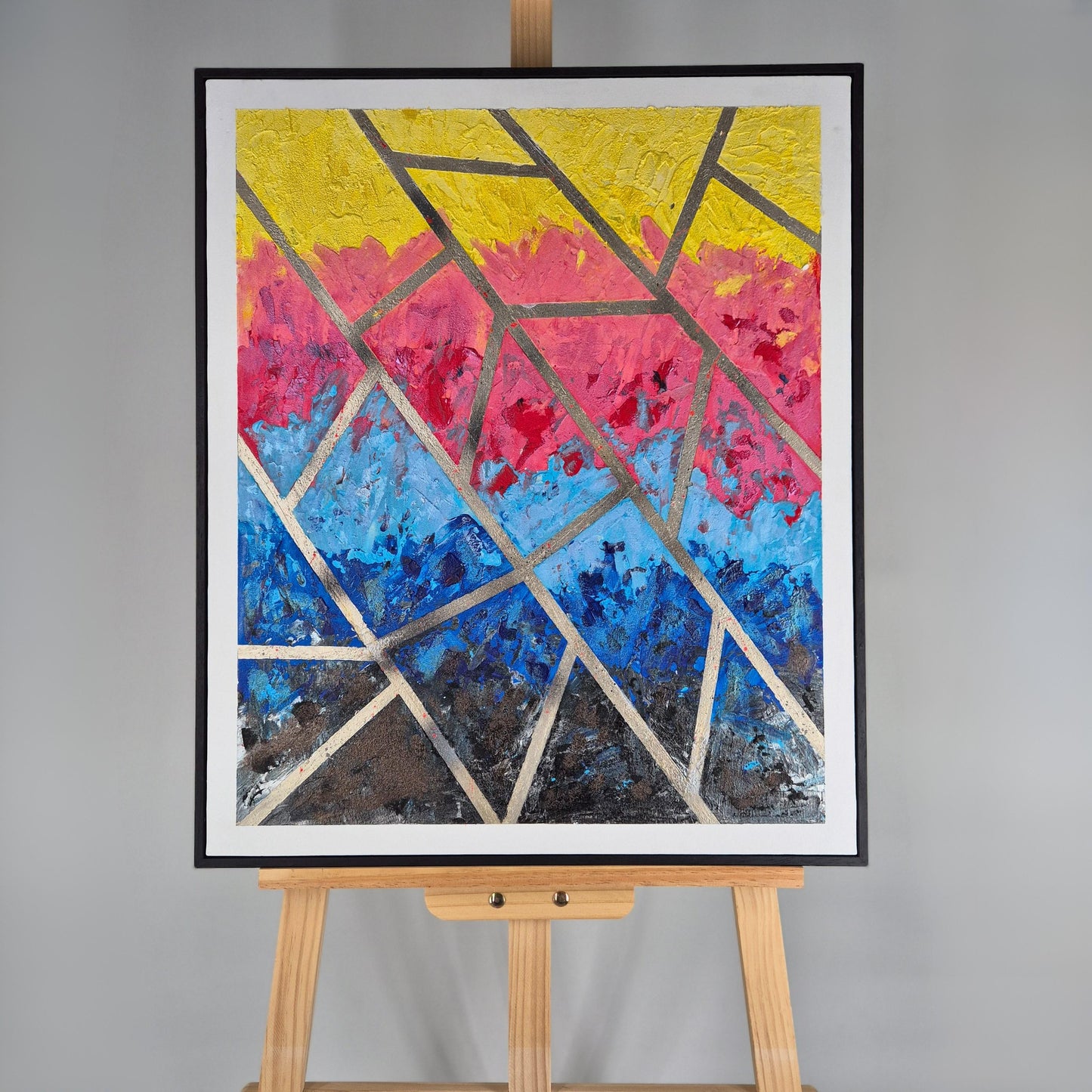 Urban Sunset - Original Textured Painting on Canvas - Abstract Cityscape Wall Art - Warm Sunset Colors - Framed & Ready to Hang