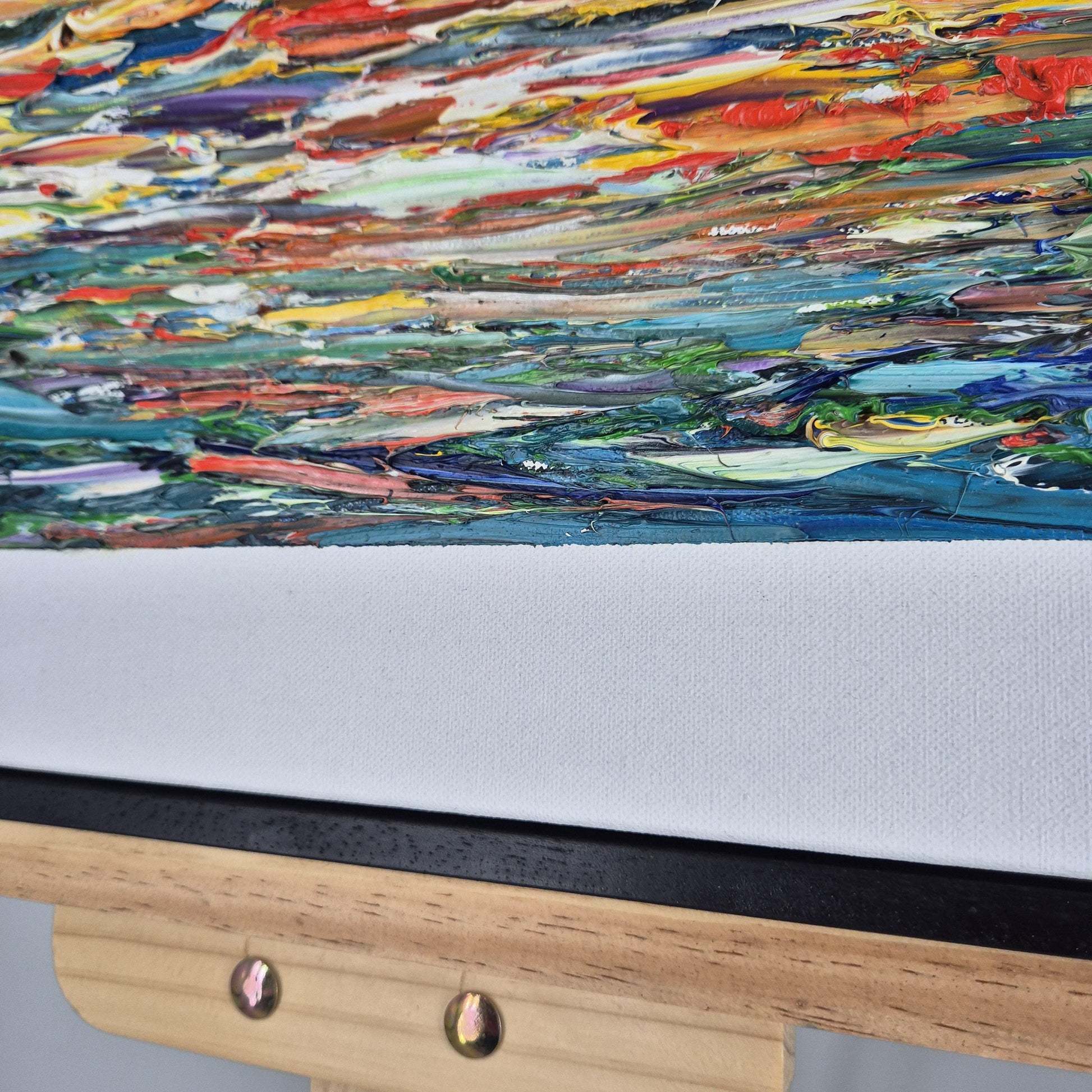 Beyond Sunset - Abstract Sunset Oil Painting on Canvas - Warm Horizon Wall Decor - Warm Glowing Sky Decor