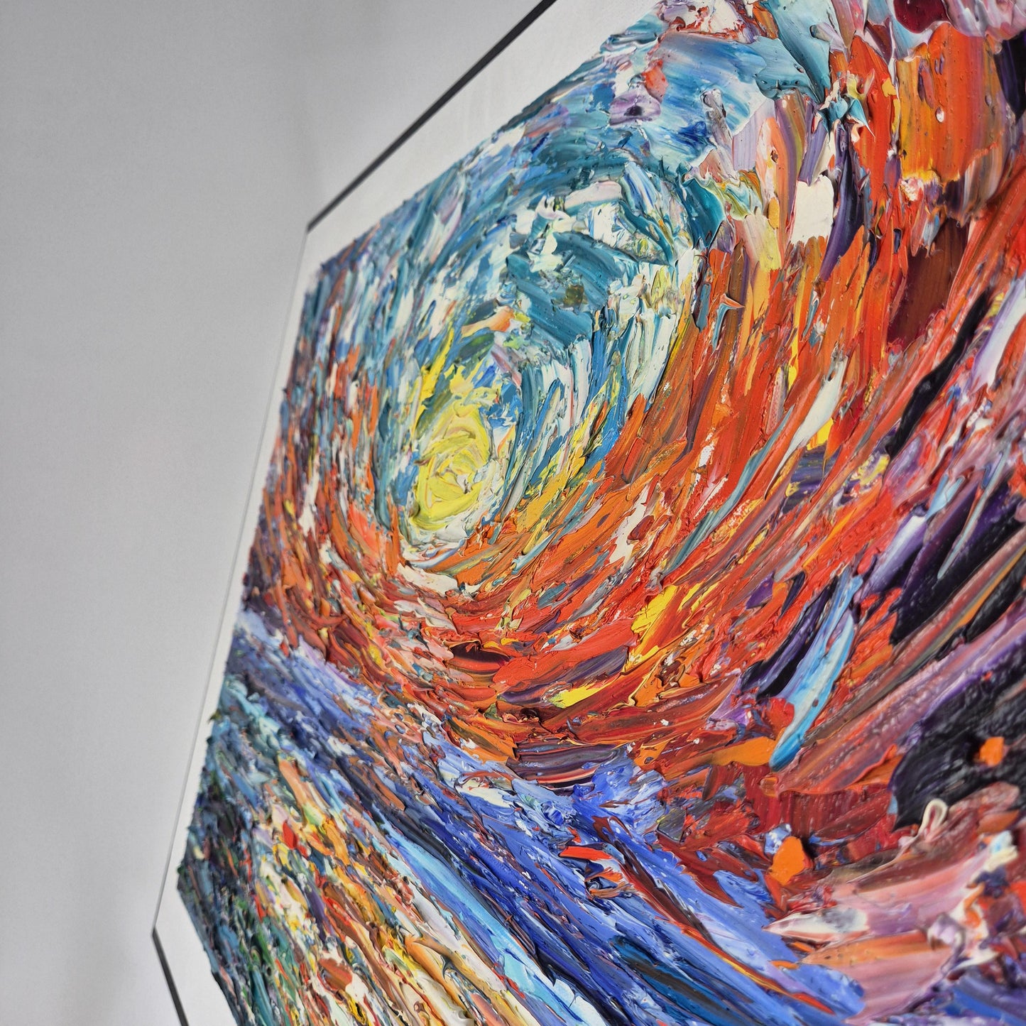 Beyond Sunset - Abstract Sunset Oil Painting on Canvas - Warm Horizon Wall Decor - Warm Glowing Sky Decor