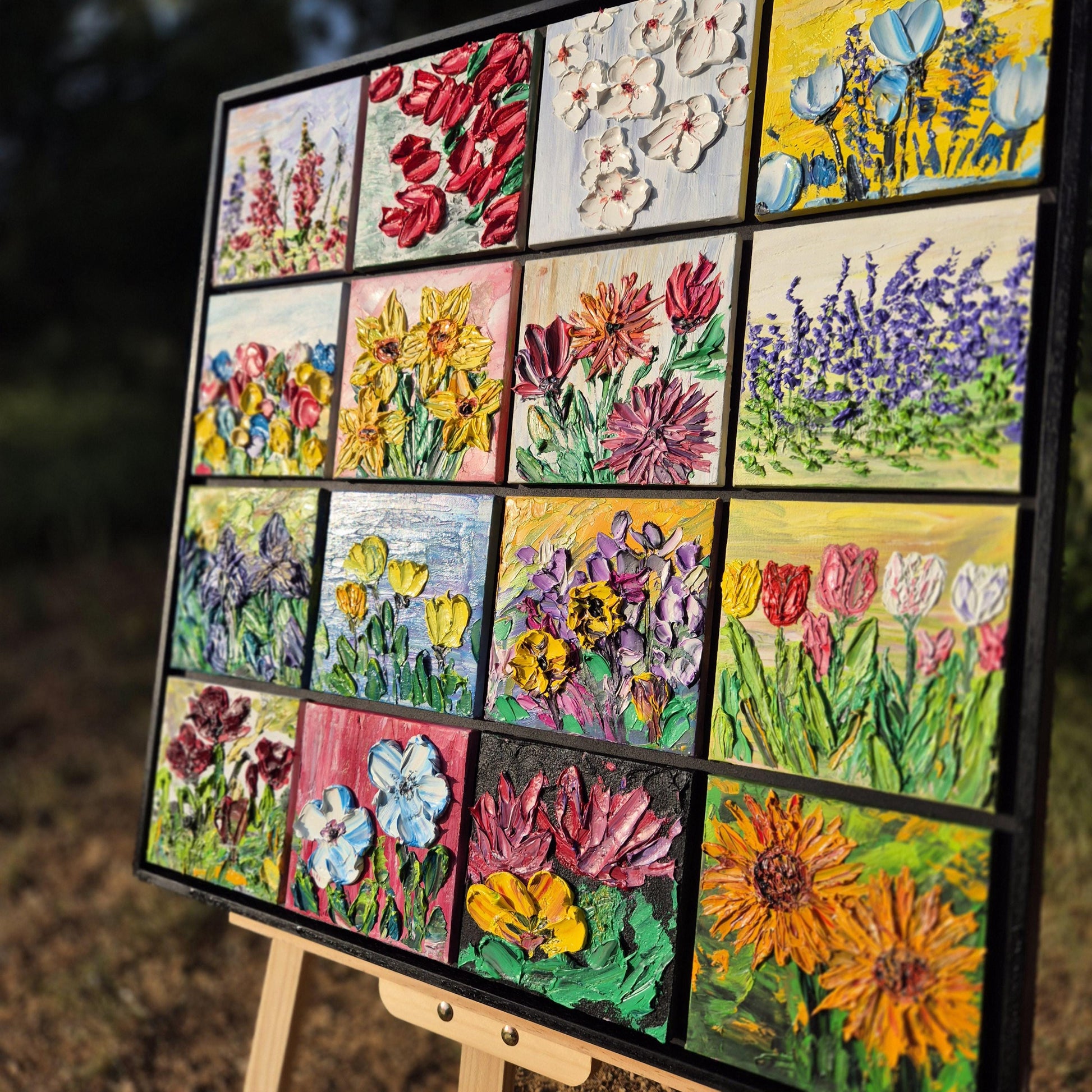 Floriada - Modern Large Floral Oil Painting on Canvas - Colorful Garden Wall - Art for Premium Home