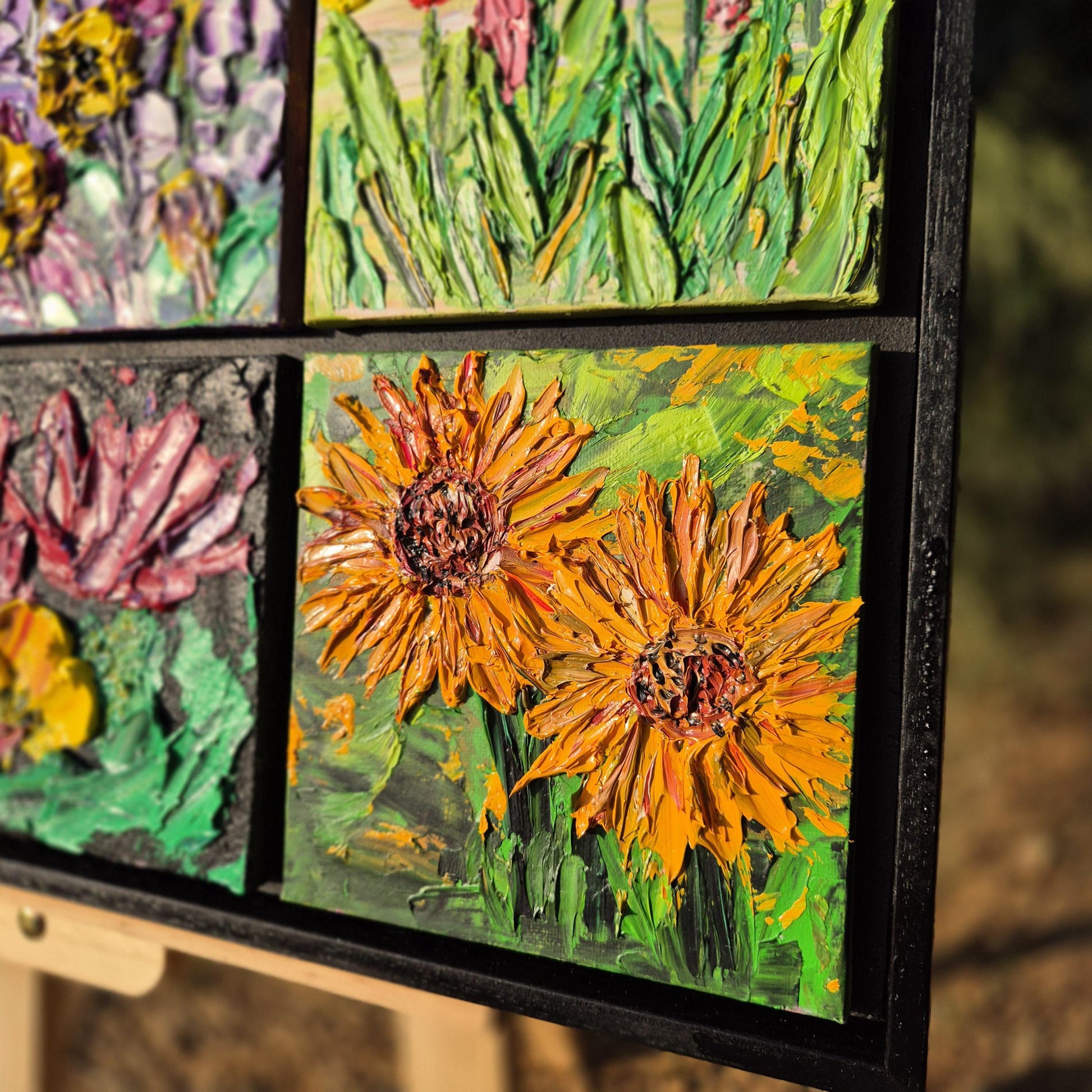 Floriada - Modern Large Floral Oil Painting on Canvas - Colorful Garden Wall - Art for Premium Home