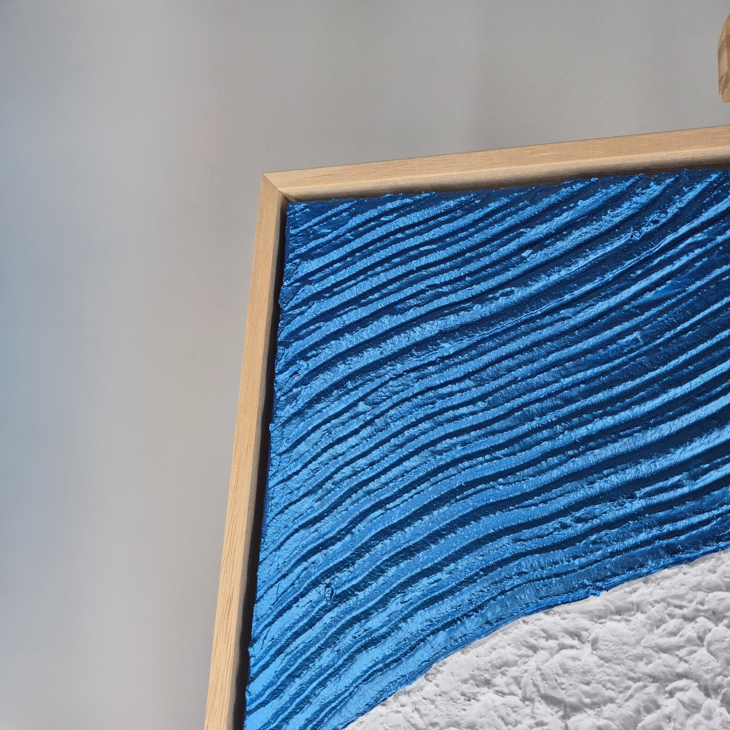 Ocean Lines - Original Textured Acrylic Painting on Canvas - Abstract Seascape Wall Art with Flowing Lines - Framed&Ready to Hang