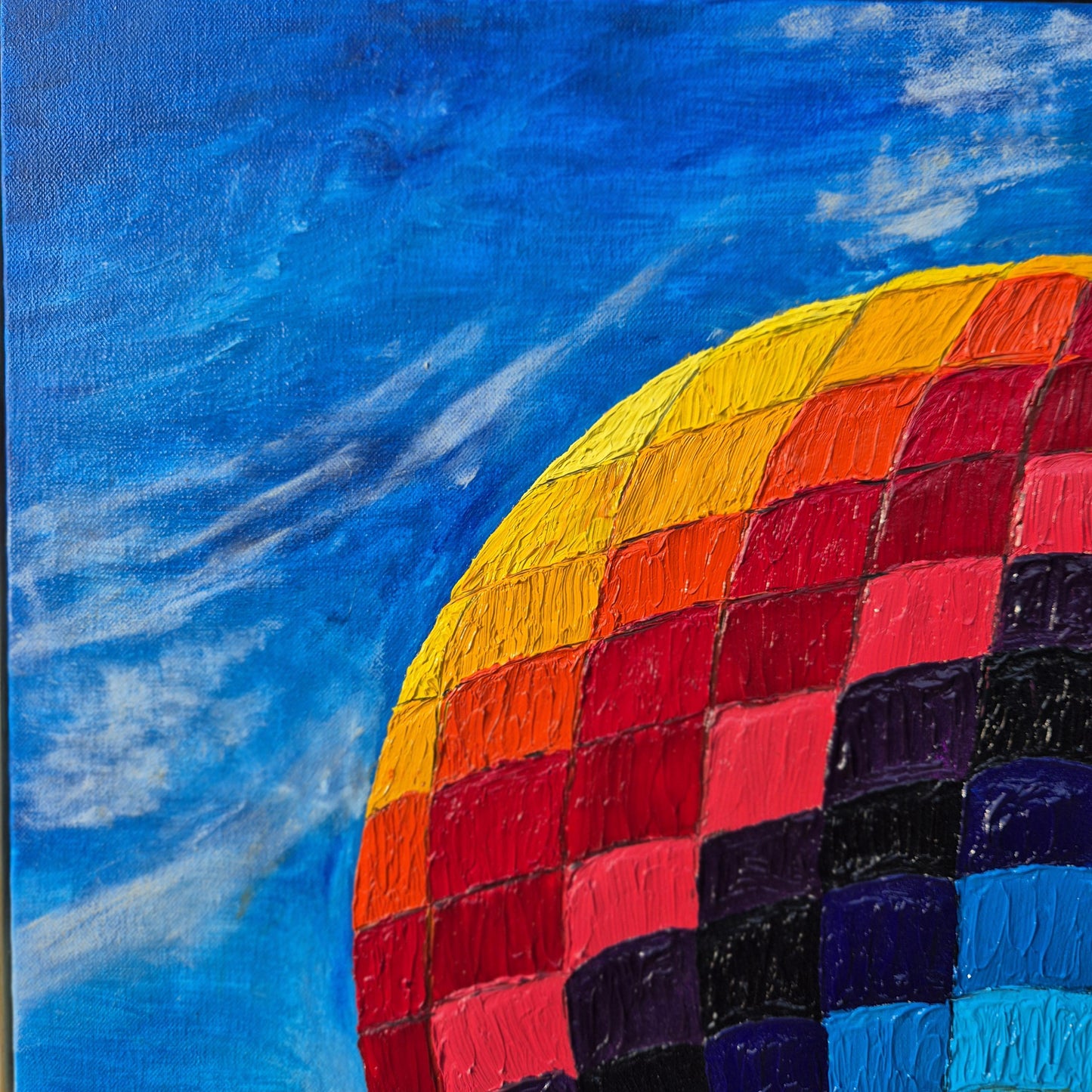 Weightless - Original oil painting - Textured sky landscape - colourful wall art