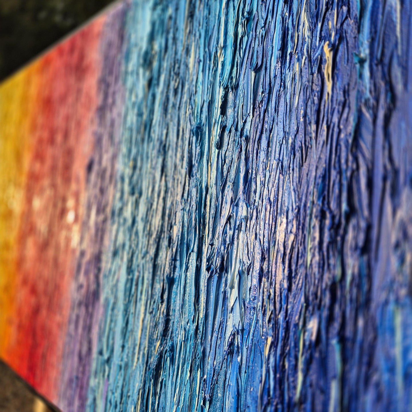 Rainbow - Original Abstract Oil Painting - Large Canvas Art - Textured Impasto Palette Knife Art - Multicolor Modern Canvas Wall Decor