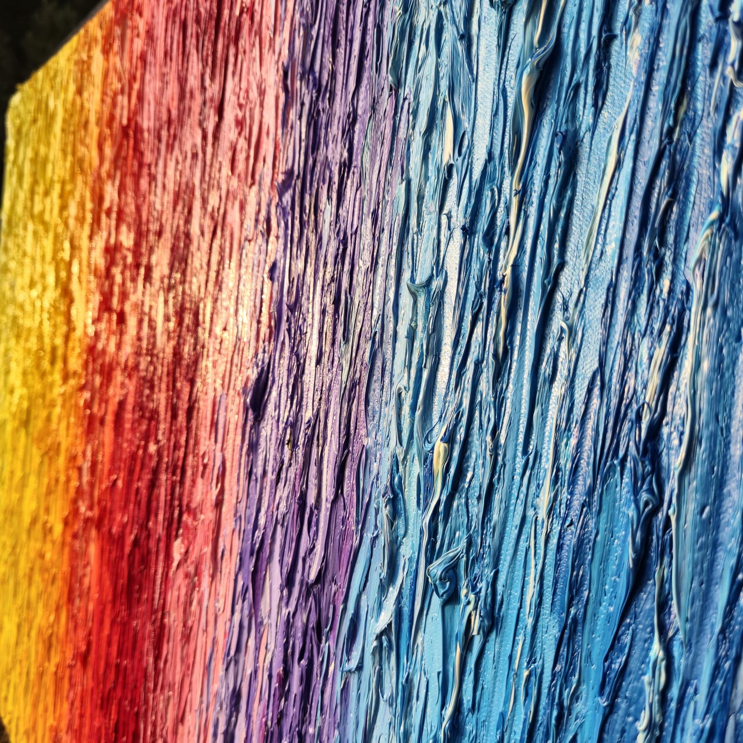 Rainbow - Original Abstract Oil Painting - Large Canvas Art - Textured Impasto Palette Knife Art - Multicolor Modern Canvas Wall Decor