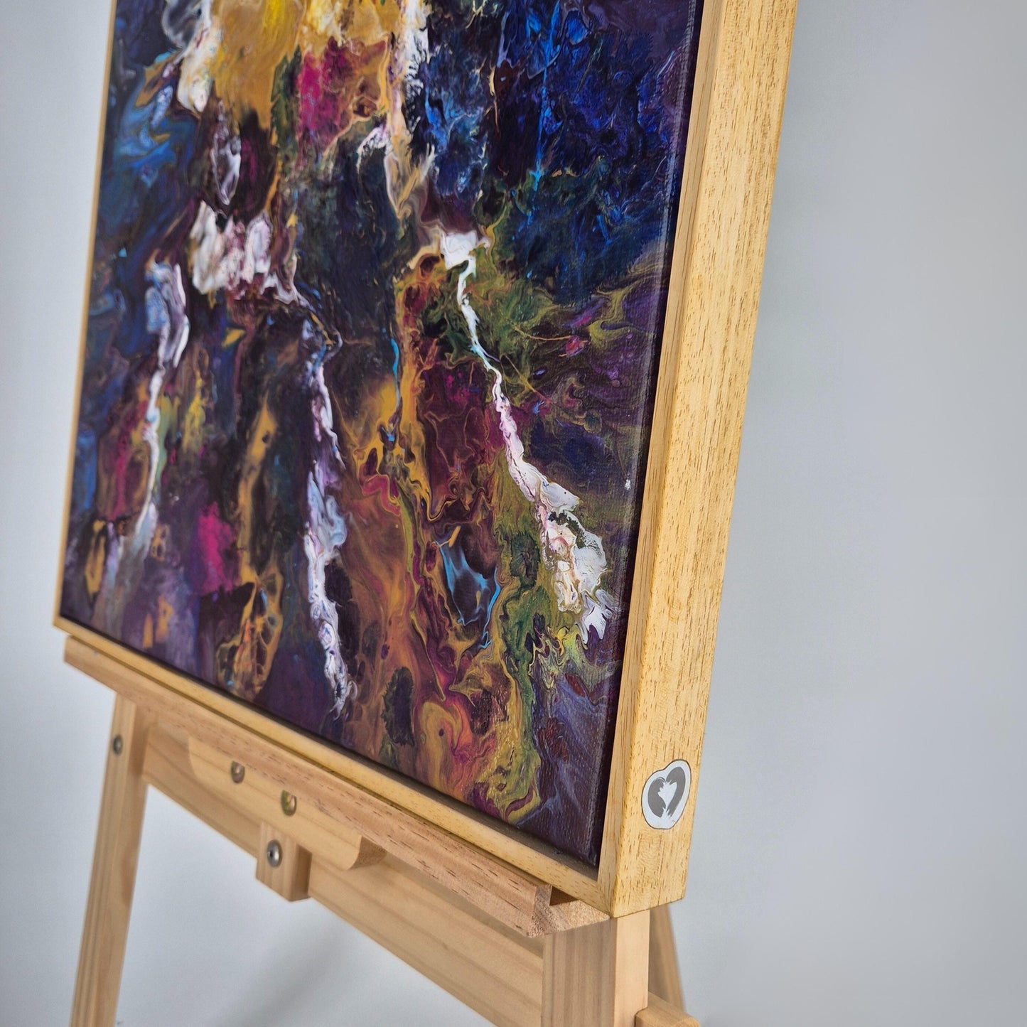 Starborn - Original Textured Acrylic Painting on Canvas - Cosmic Abstract Wall Art with Flowing Colors - Framed&Ready to Hang