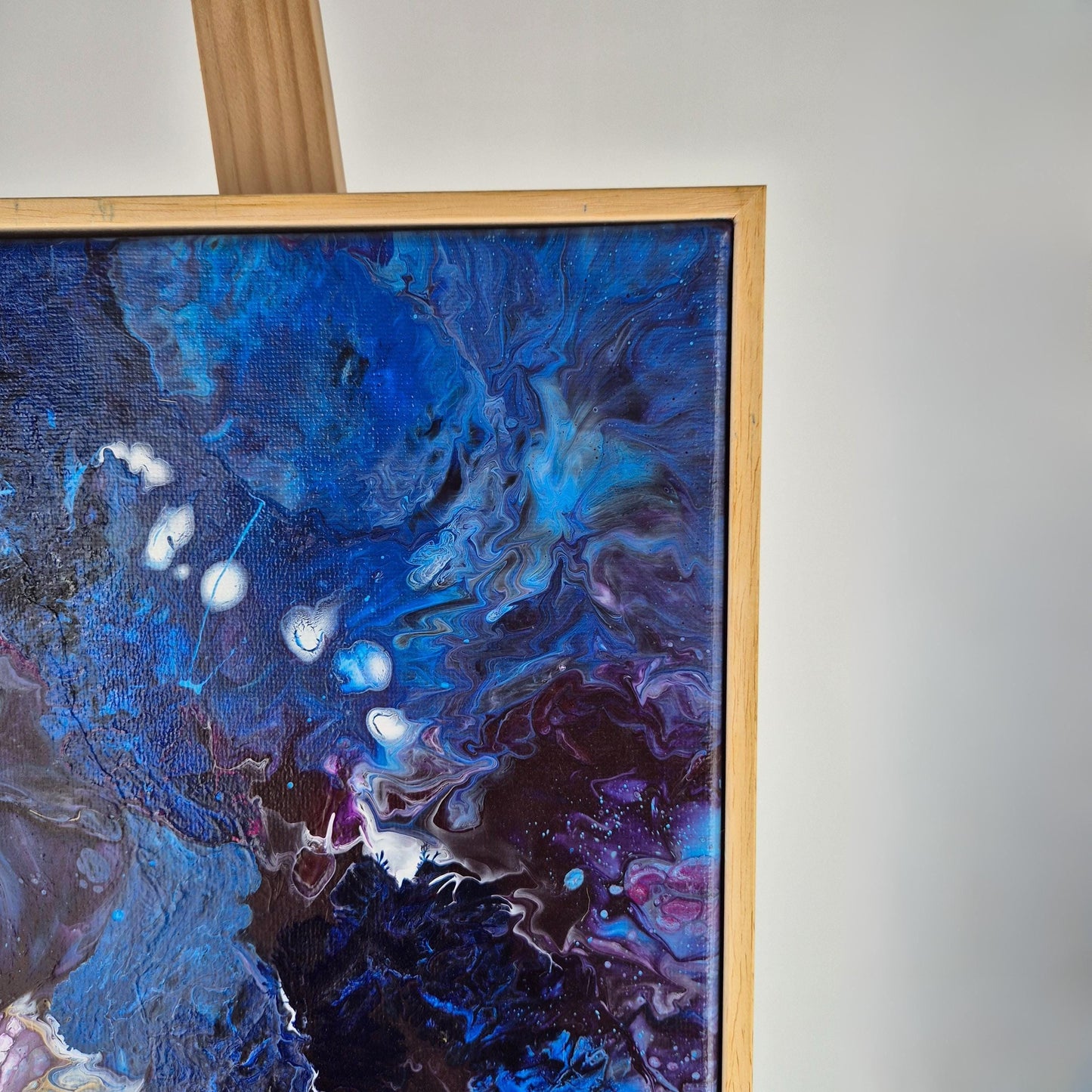 Starborn - Original Textured Acrylic Painting on Canvas - Cosmic Abstract Wall Art with Flowing Colors - Framed&Ready to Hang