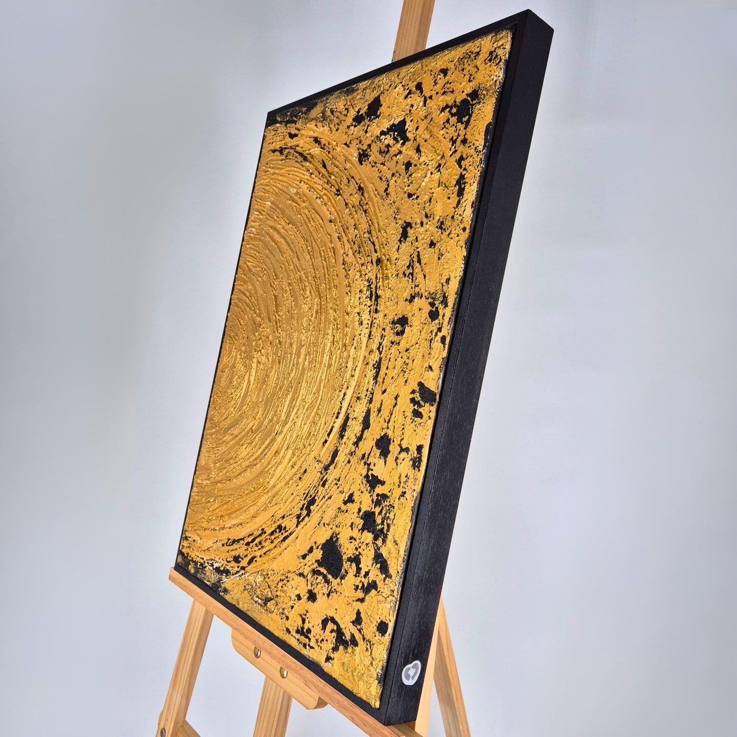 Auric Duality - Modern Abstract Wabi Sabi Painting- Black And Gold Art Diptych Textured Painting - Contemporary Wall Decor