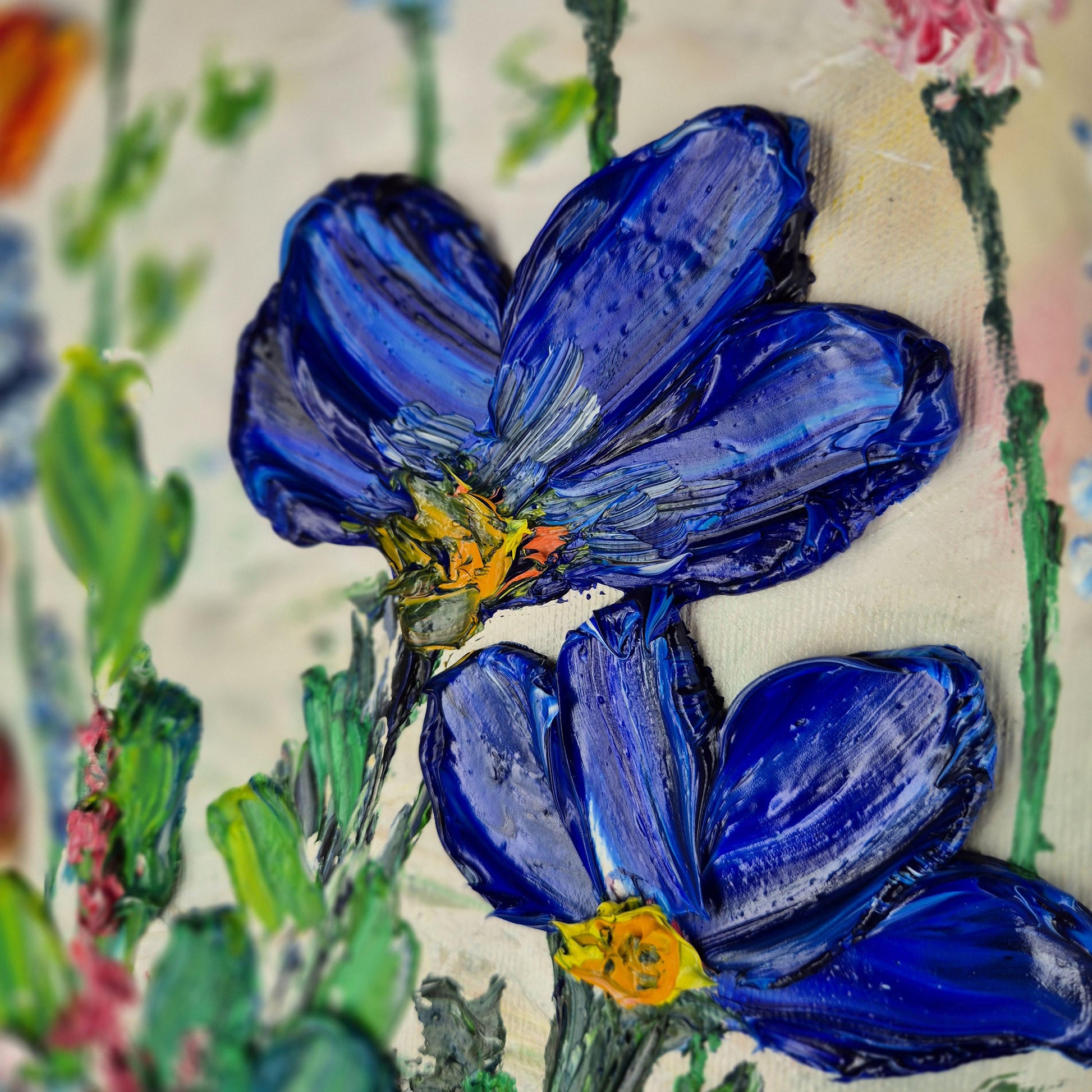 Flower Dance P.1.- Colorful Textured Flower Art - Blooming Flowers Painting - Bright Botanical Home Decor