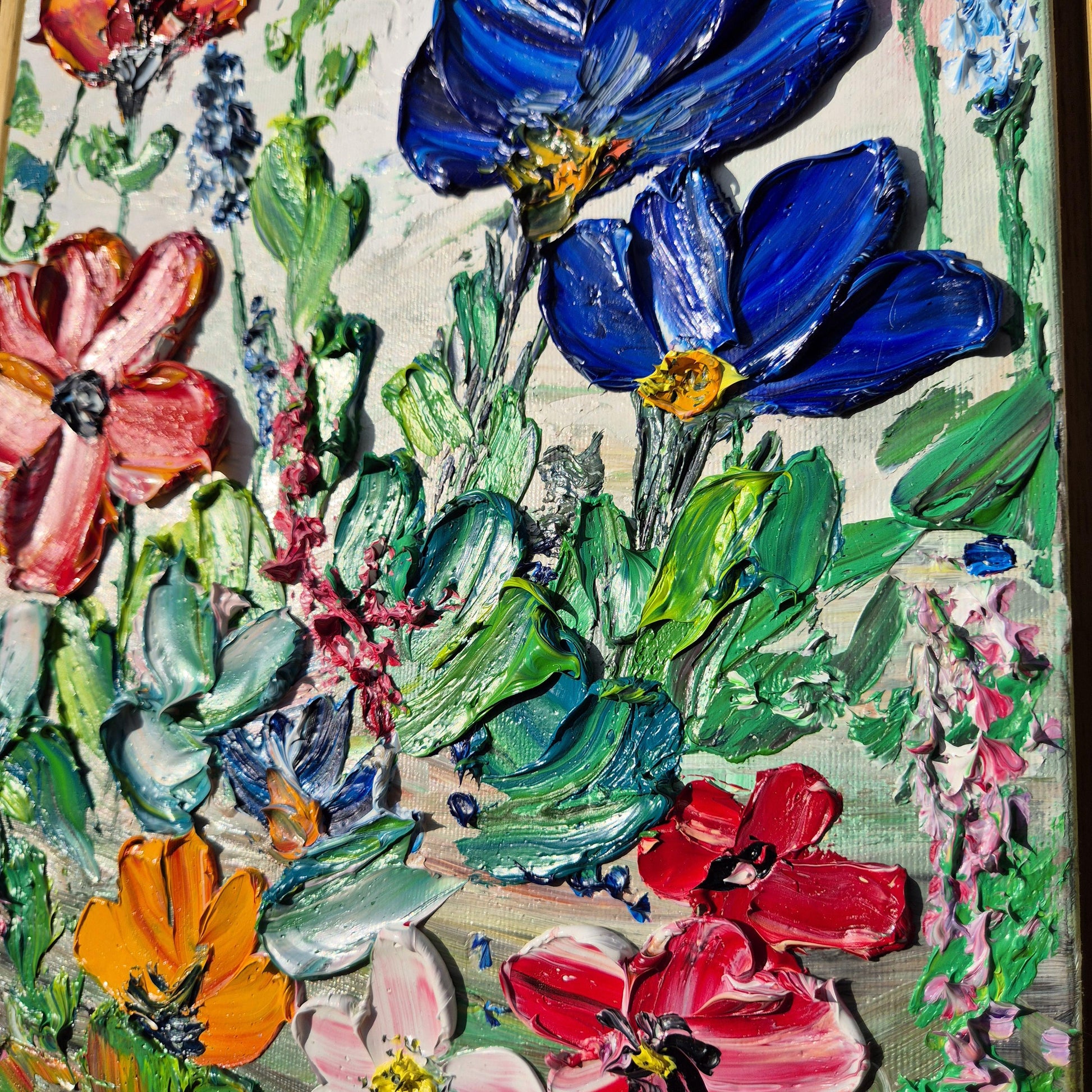 Flower Dance P.1.- Colorful Textured Flower Art - Blooming Flowers Painting - Bright Botanical Home Decor