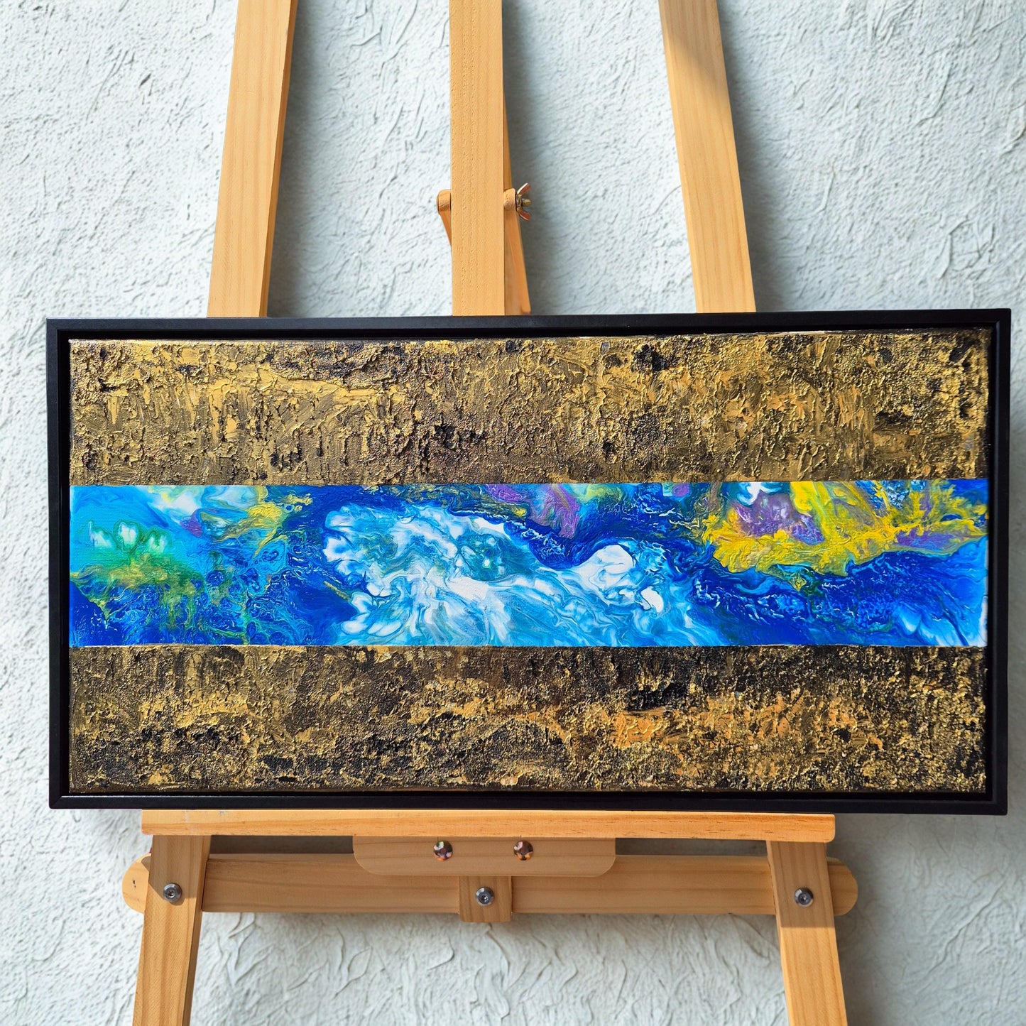 Textured Abstract Acrylic Painting 62x32 cm - Fluxion - Cosmic Energy Art