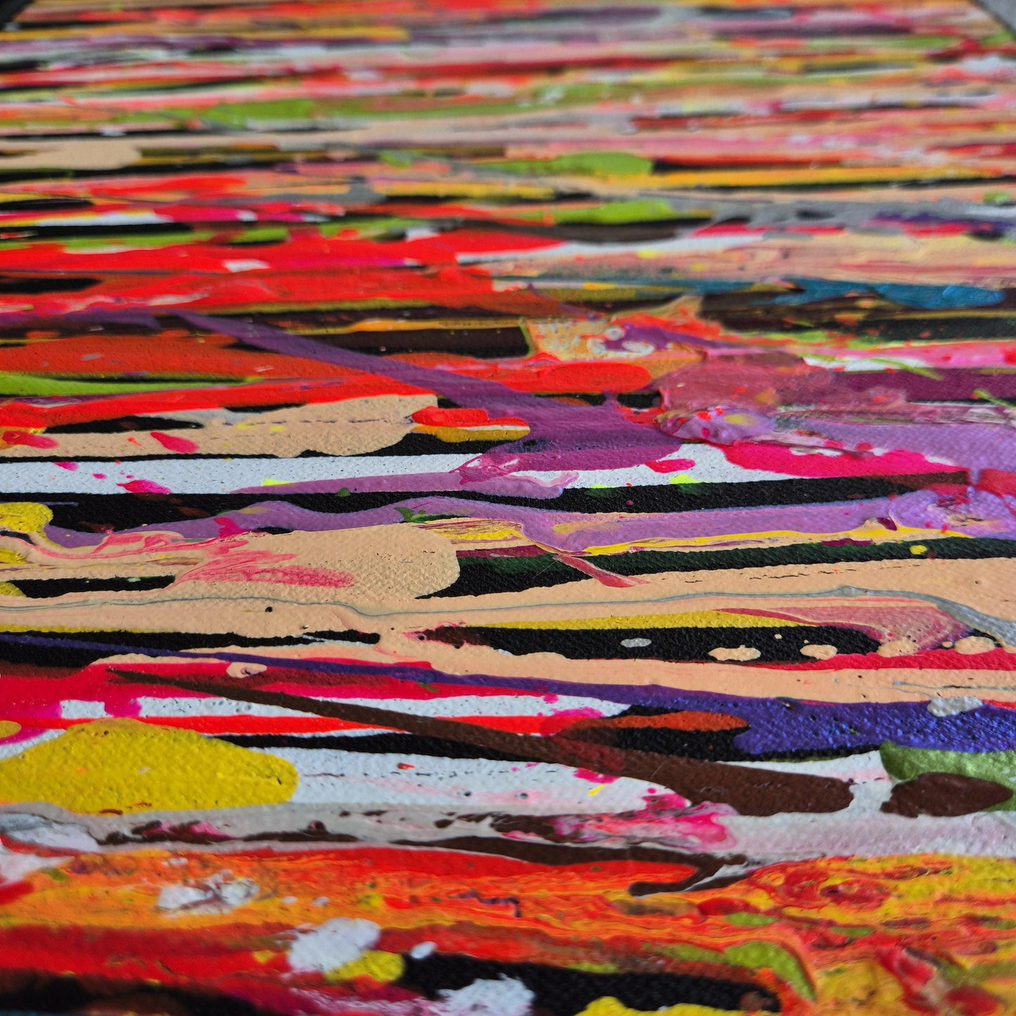 Textured Acrylic Painting: Abstract Apocalyptic Art, 72x72 cm