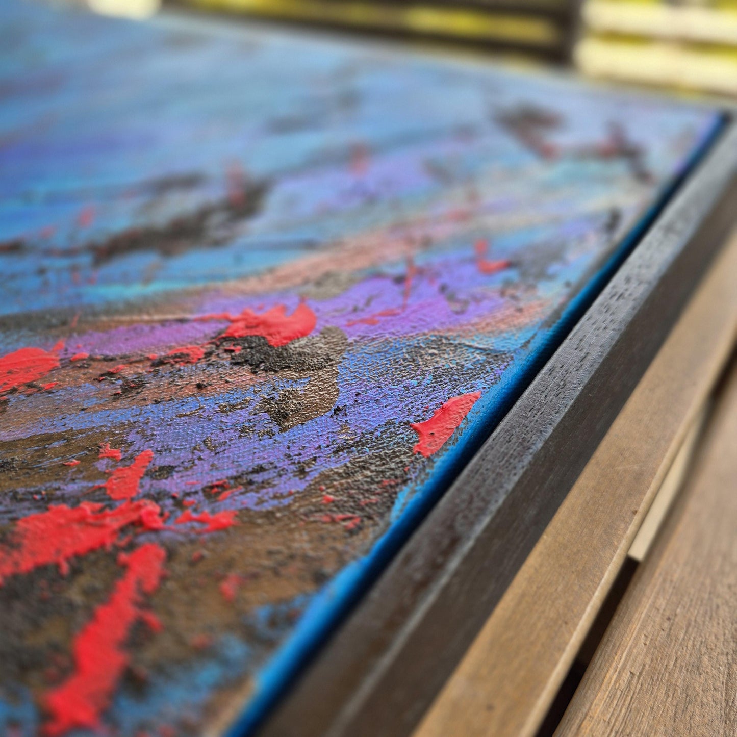 Textured Acrylic Painting: Abstract Apocalyptic Art, 72x72 cm