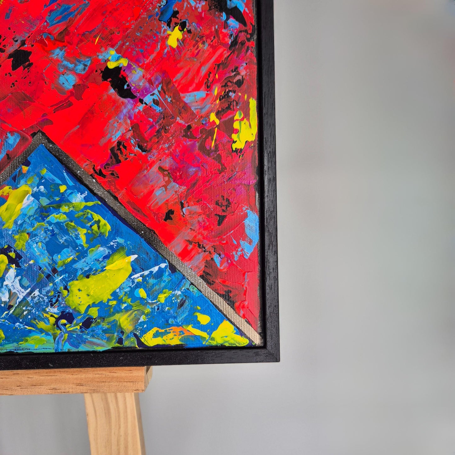 Diagonal - Geometric Acrylic Abstract Canvas - Textured Acrylic Urban Wall Art with Diagonal Lines