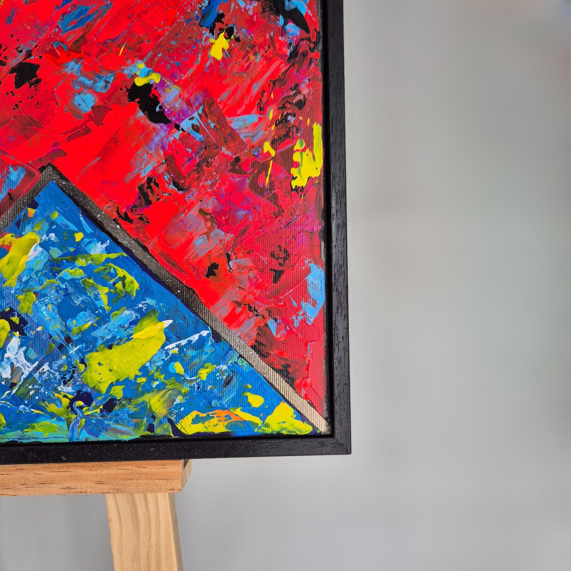 Diagonal - Geometric Acrylic Abstract Canvas - Textured Acrylic Urban Wall Art with Diagonal Lines