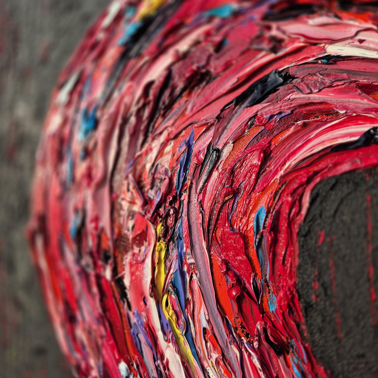 Textured Oil Heart Painting 72x72 cm - Unbreakable - Modern Abstract Oil Artwork - Romantic Wall Decor - Large Original Art