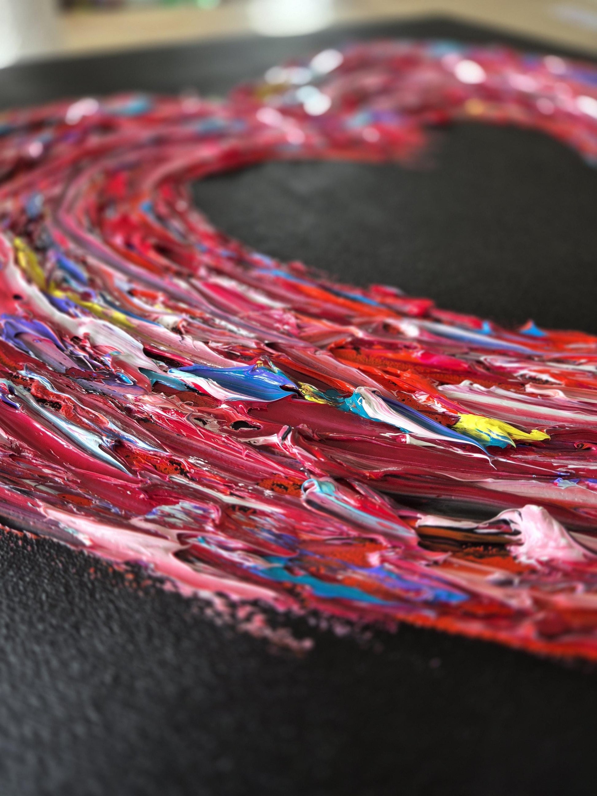 Textured Oil Heart Painting 72x72 cm - Unbreakable - Modern Abstract Oil Artwork - Romantic Wall Decor - Large Original Art