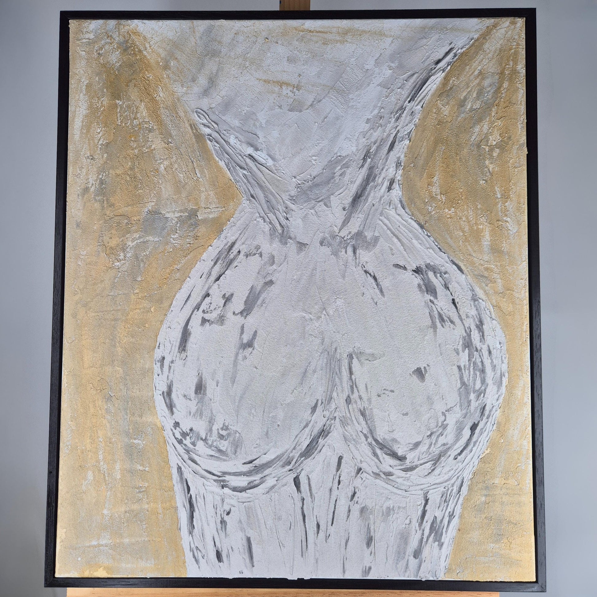 She is Universe - Feminine Abstract Painting - Sculptural Acrylic Nude - Textured Canvas Wall Art