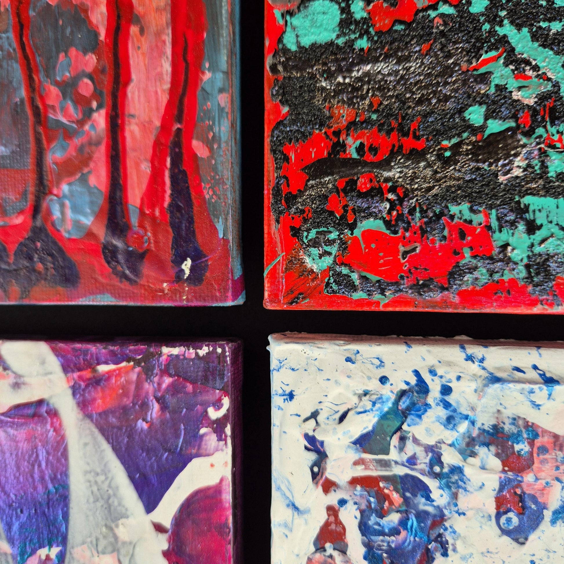 16 Beats - Abstract Acrylic Painting - Textured Color Grid - Modern Rhythm Wall Art