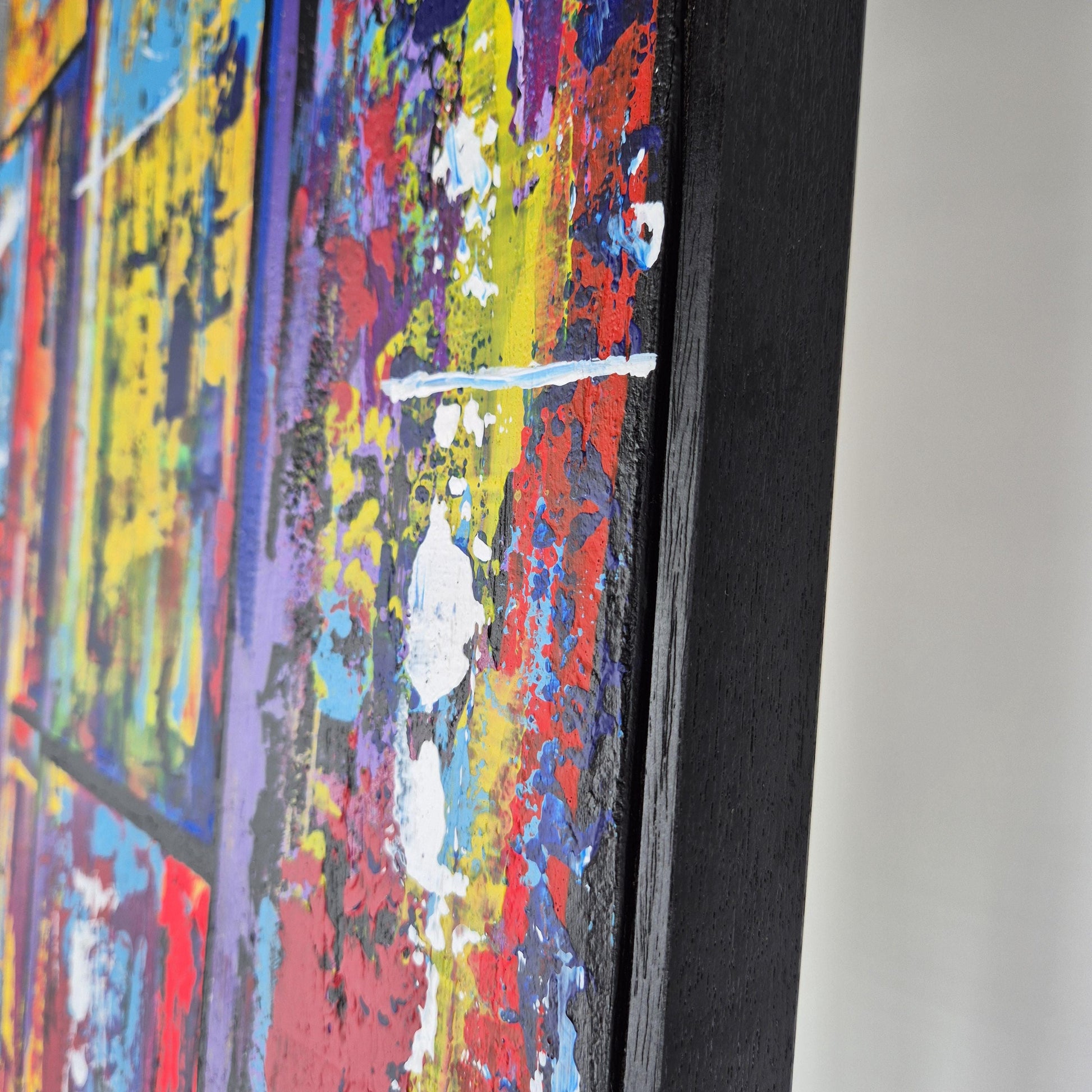 City Pulse - Original Urban Art - Textured Urban Cityscape Abstract- Modern Gold Accent Canvas Painting -