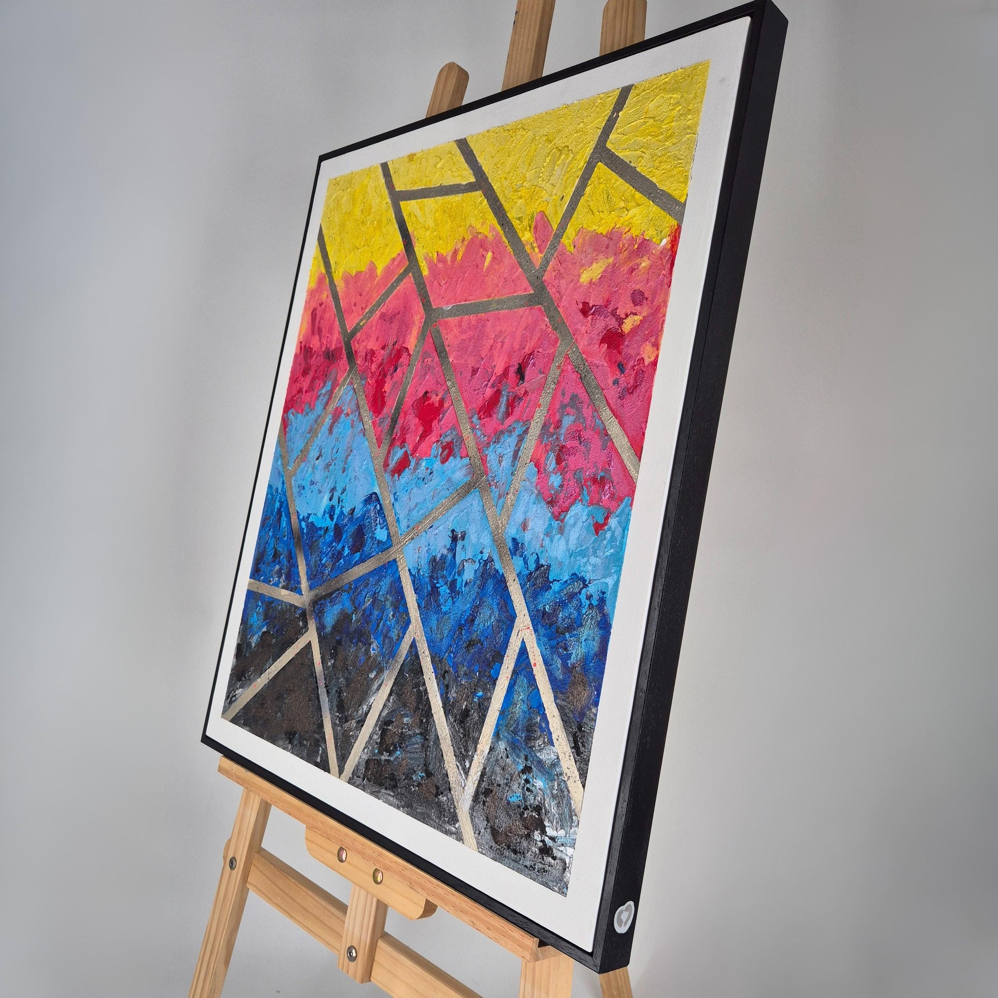 Urban Sunset - Original Textured Painting on Canvas - Abstract Cityscape Wall Art - Warm Sunset Colors - Framed & Ready to Hang