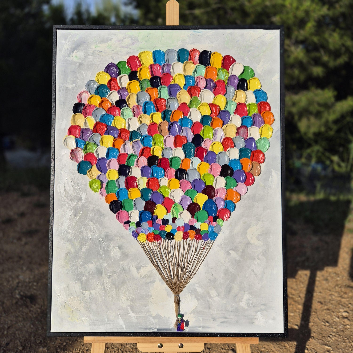 Even Jokers Dream - Bright Abstract Oil Painting on Canvas - Whimsical Surreal Abstract Art - Ready to Hang
