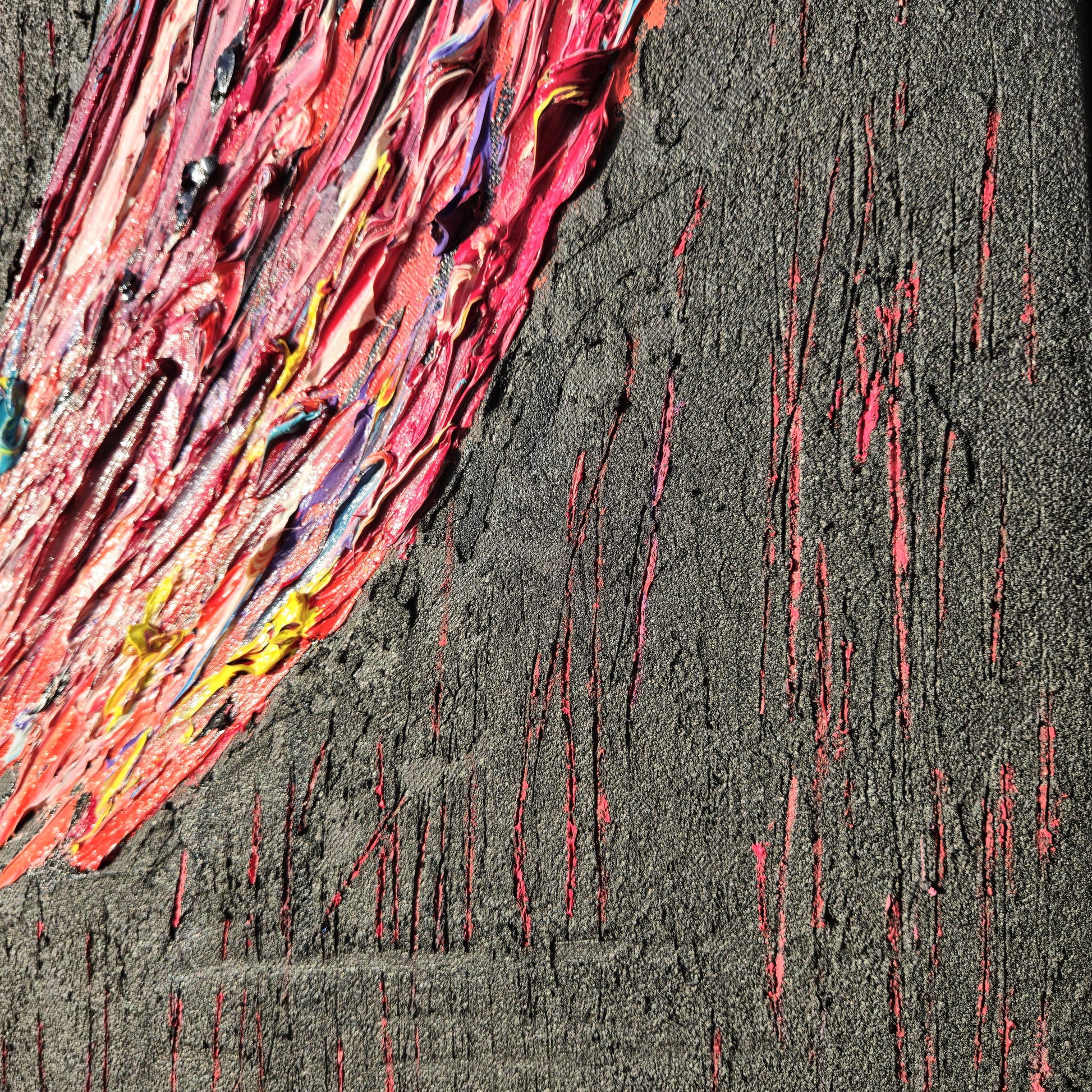 Textured Oil Heart Painting 72x72 cm - Unbreakable - Modern Abstract Oil Artwork - Romantic Wall Decor - Large Original Art