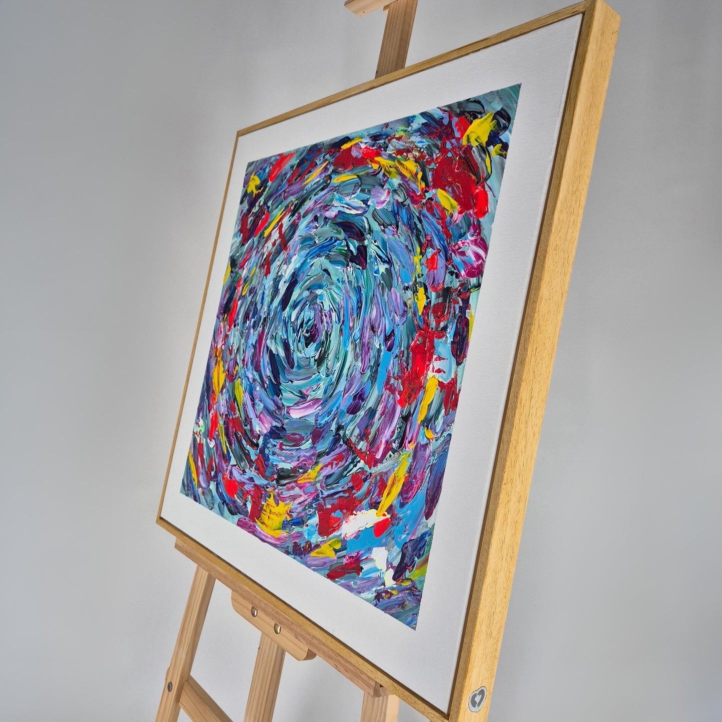 Into the Bloom - Original Textured Acrylic Painting on Canvas - Vivid Abstract Floral Motion - Square Framed Artwork Ready to Hang