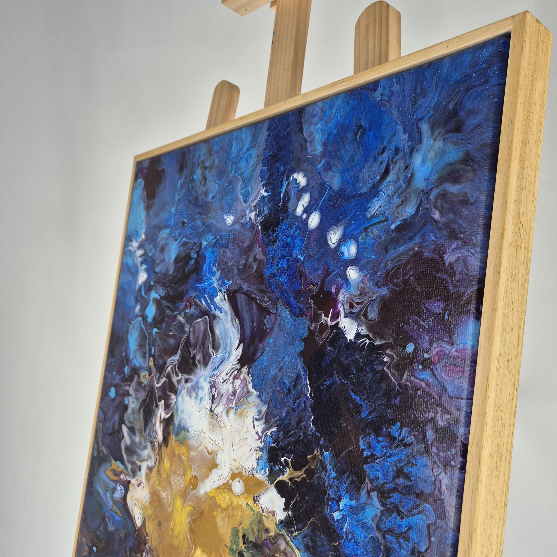 Starborn - Original Textured Acrylic Painting on Canvas - Cosmic Abstract Wall Art with Flowing Colors - Framed&Ready to Hang