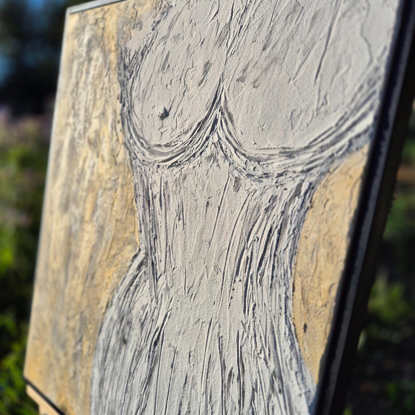 She is Light - Abstract Female Art - Sculptural Abstract Nude - Textured Canvas Art