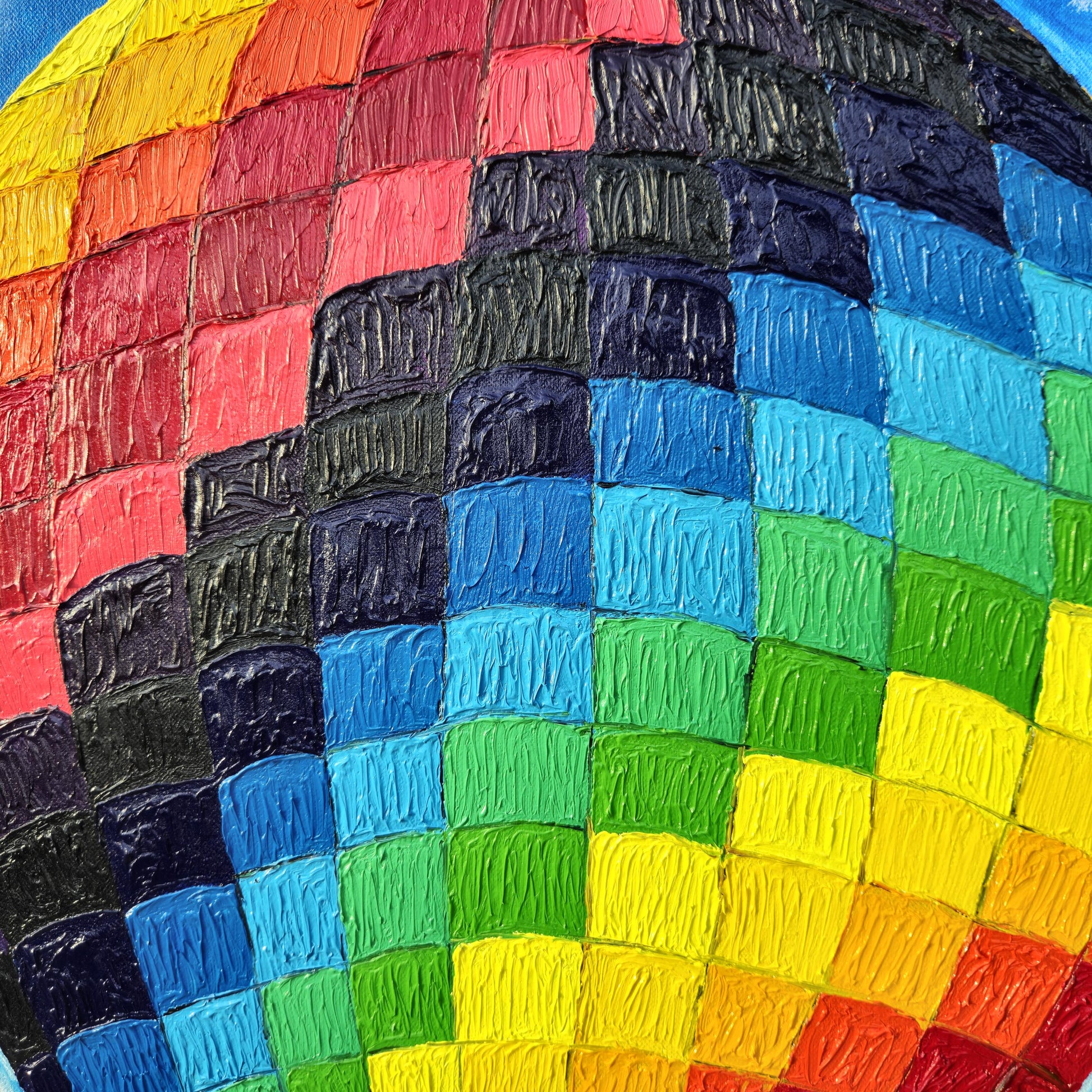 Weightless - Original oil painting - Textured sky landscape - colourful wall art
