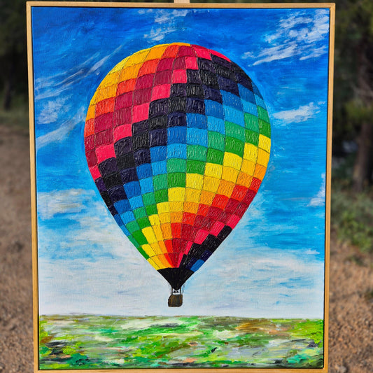 Weightless - Original oil painting - Textured sky landscape - colourful wall art