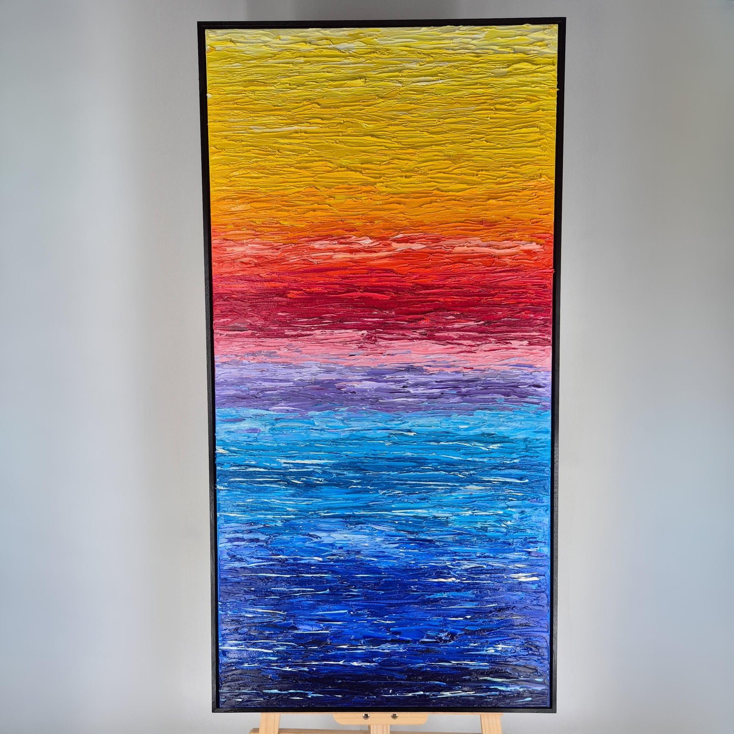 Rainbow - Original Abstract Oil Painting - Large Canvas Art - Textured Impasto Palette Knife Art - Multicolor Modern Canvas Wall Decor