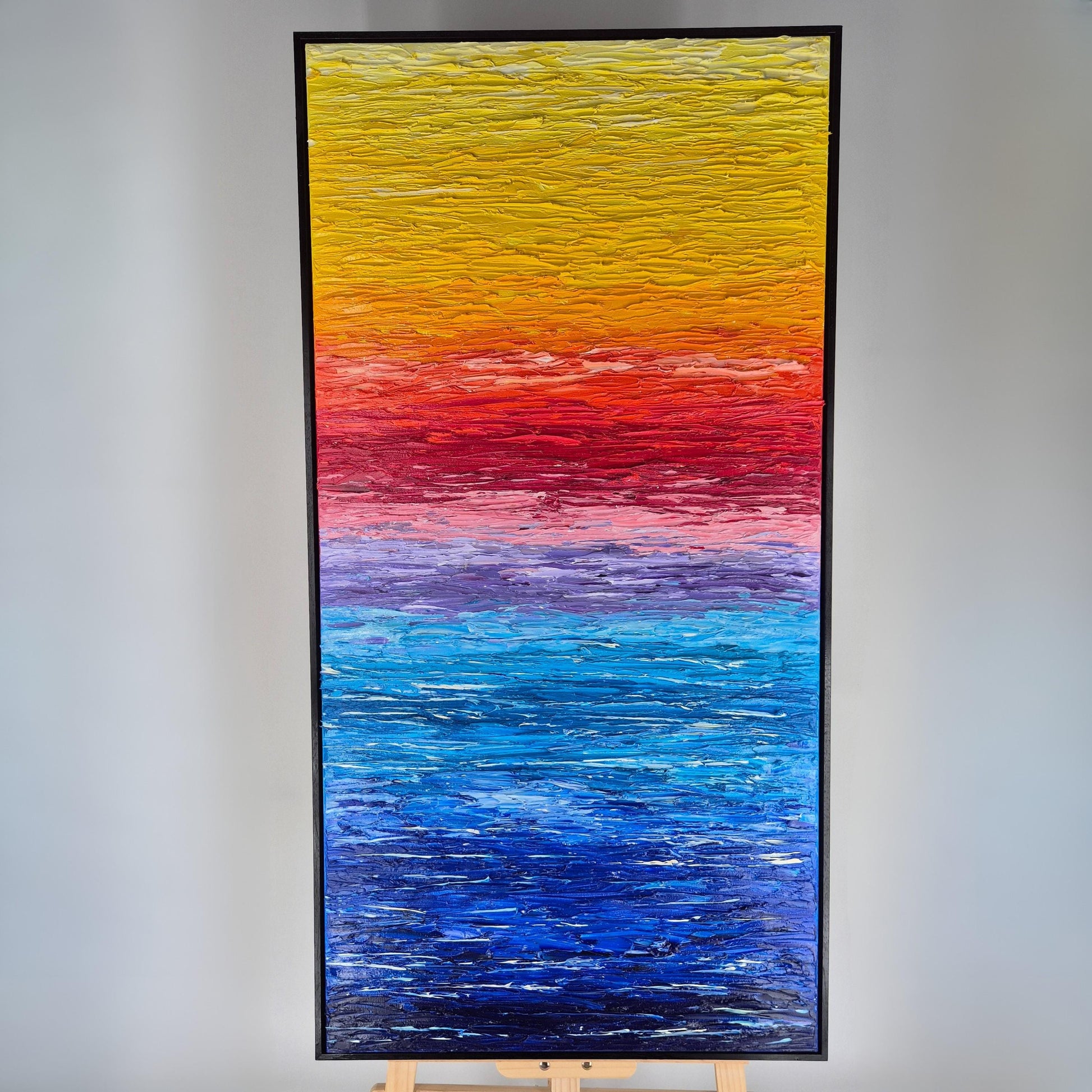 Rainbow - Original Abstract Oil Painting - Large Canvas Art - Textured Impasto Palette Knife Art - Multicolor Modern Canvas Wall Decor