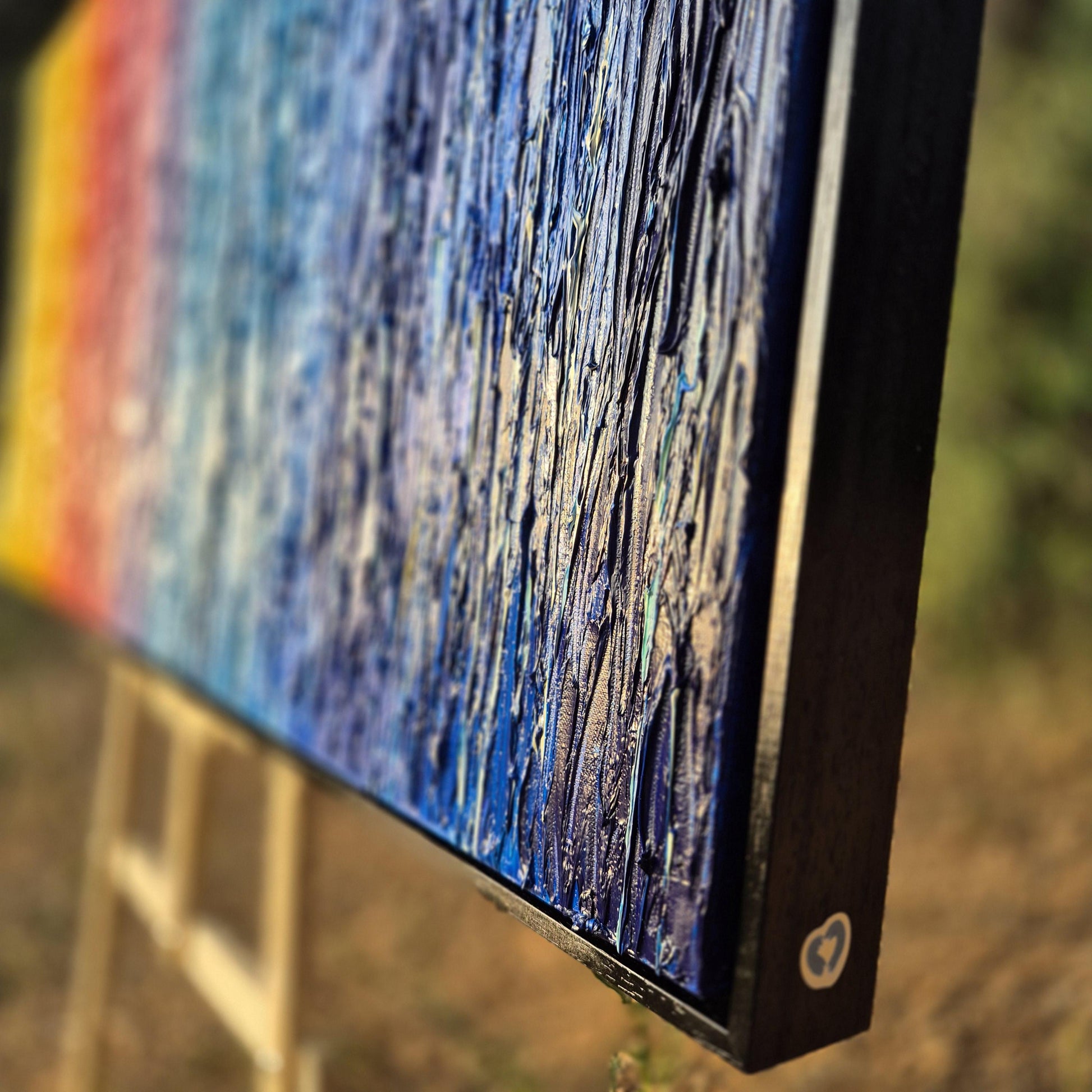 Original Abstract Oil Painting 122x62cm - Rainbow - Large Canvas Art - Textured Impasto Palette Knife Art -