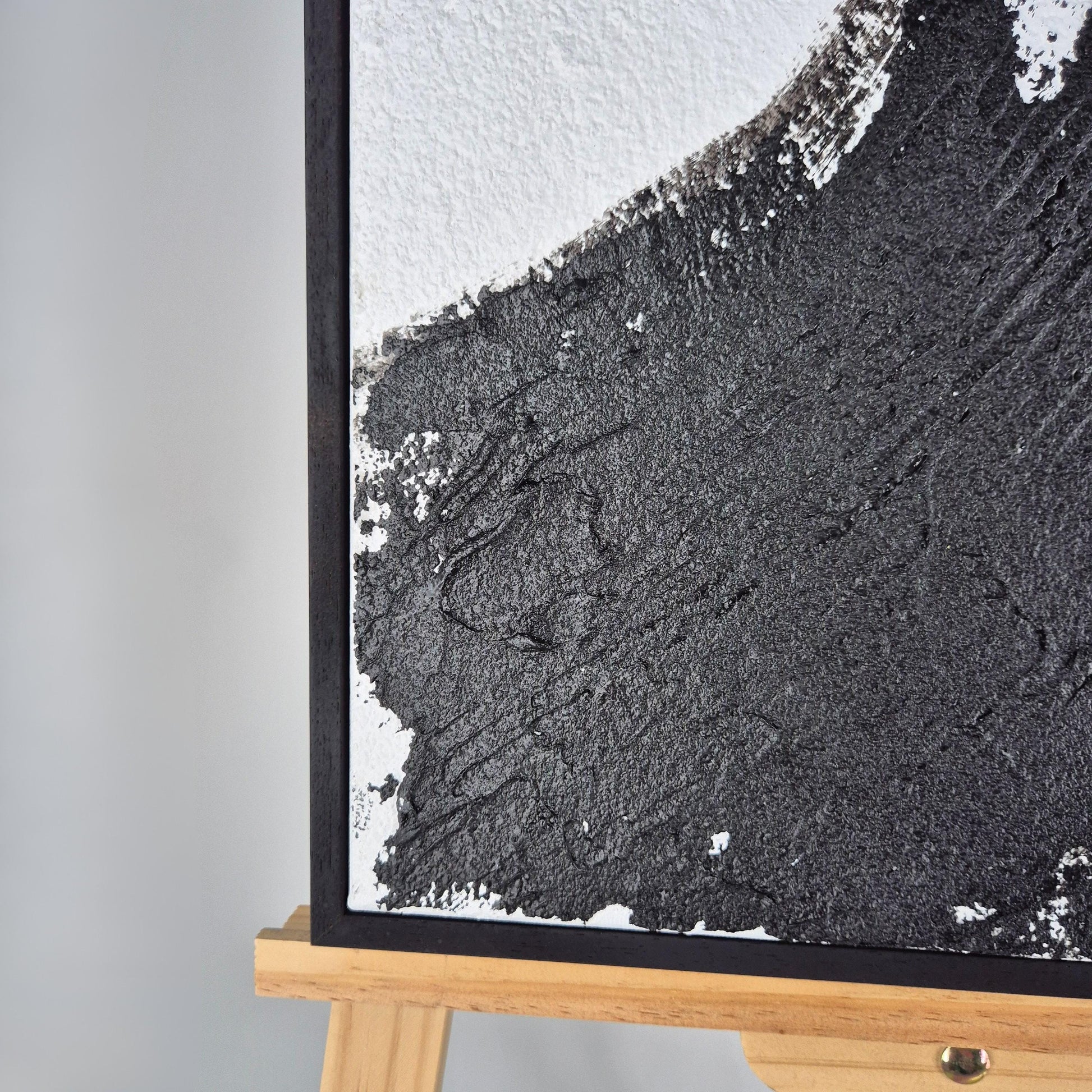 Zen Eclipse - Modern Abstract Black And White Art Diptych Textured Painting - Contemporary Wall Decor - Minimalist Energy