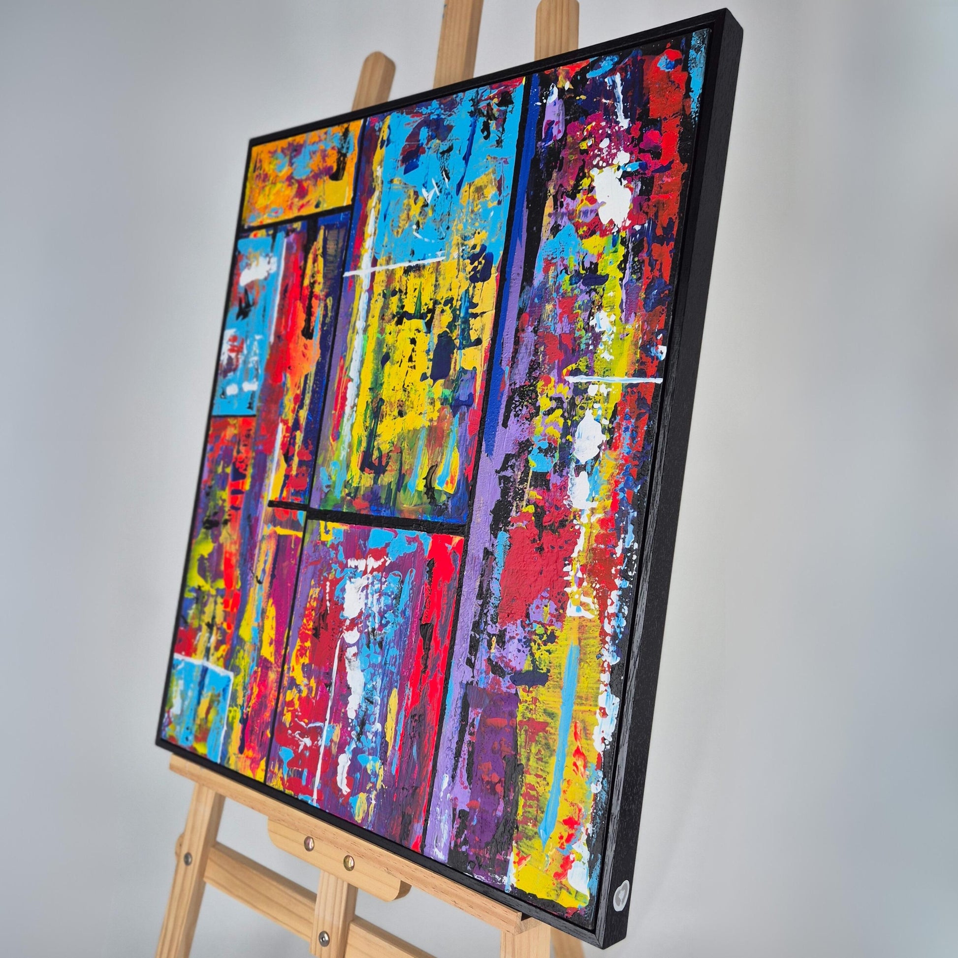 City Pulse - Original Urban Art - Textured Urban Cityscape Abstract- Modern Gold Accent Canvas Painting -