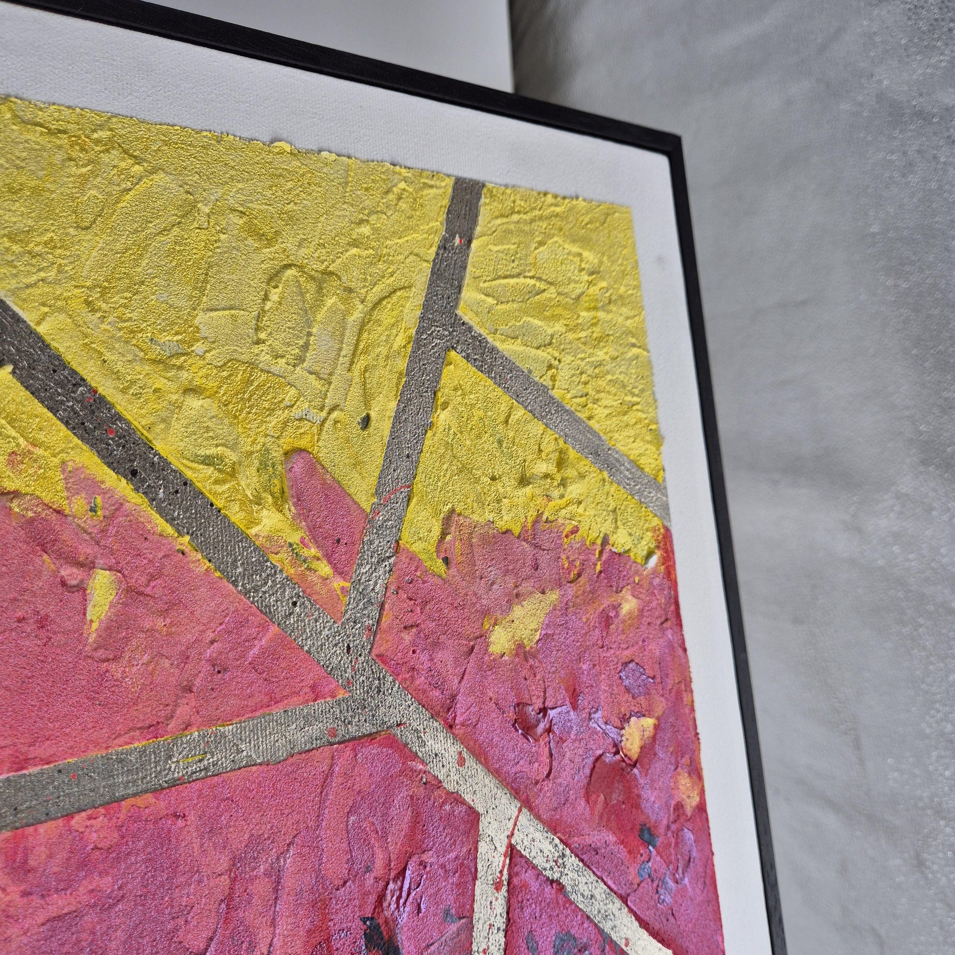 Urban Sunset - Original Textured Painting on Canvas - Abstract Cityscape Wall Art - Warm Sunset Colors - Framed & Ready to Hang