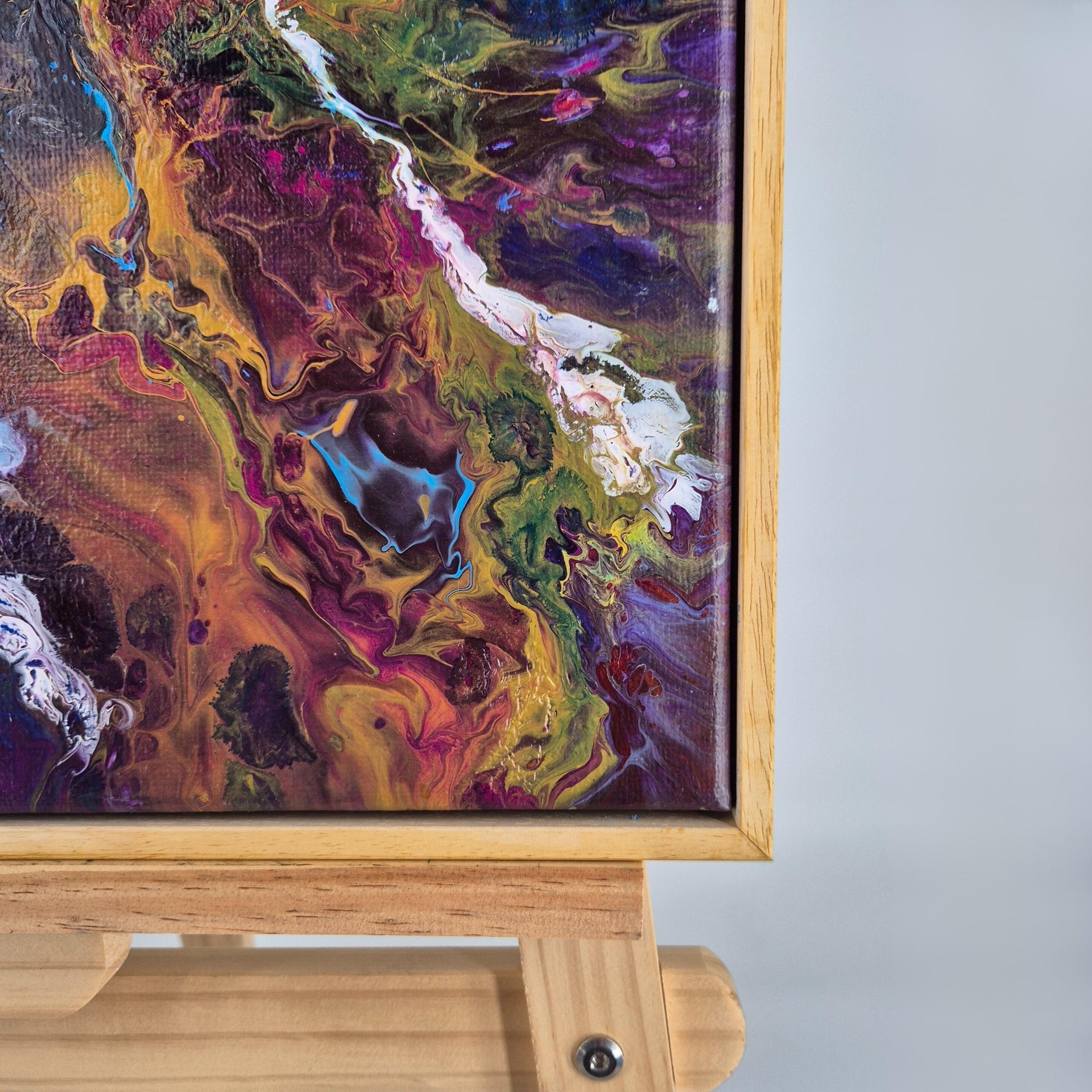 Starborn - Original Textured Acrylic Painting on Canvas - Cosmic Abstract Wall Art with Flowing Colors - Framed&Ready to Hang