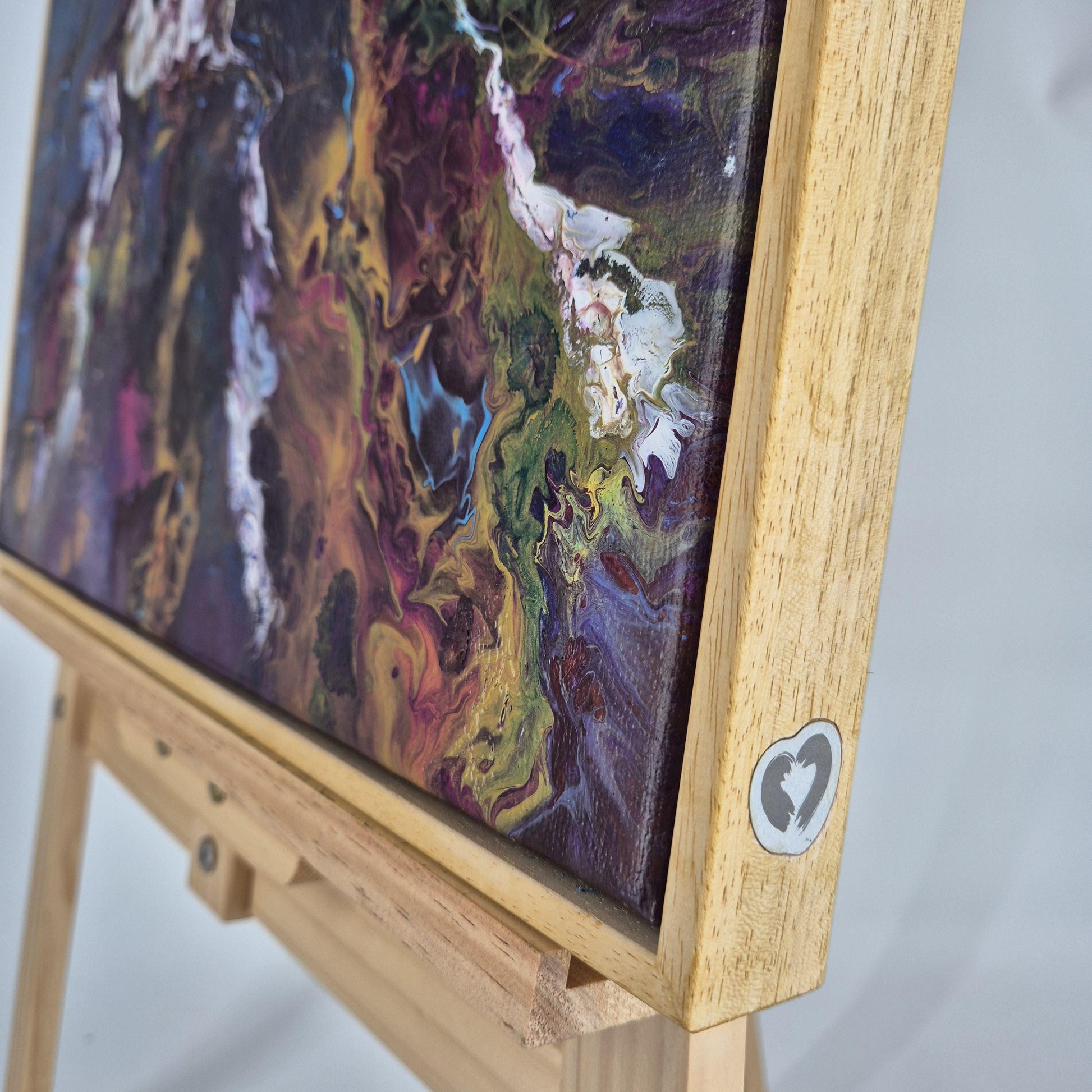 Starborn - Original Textured Acrylic Painting on Canvas - Cosmic Abstract Wall Art with Flowing Colors - Framed&Ready to Hang