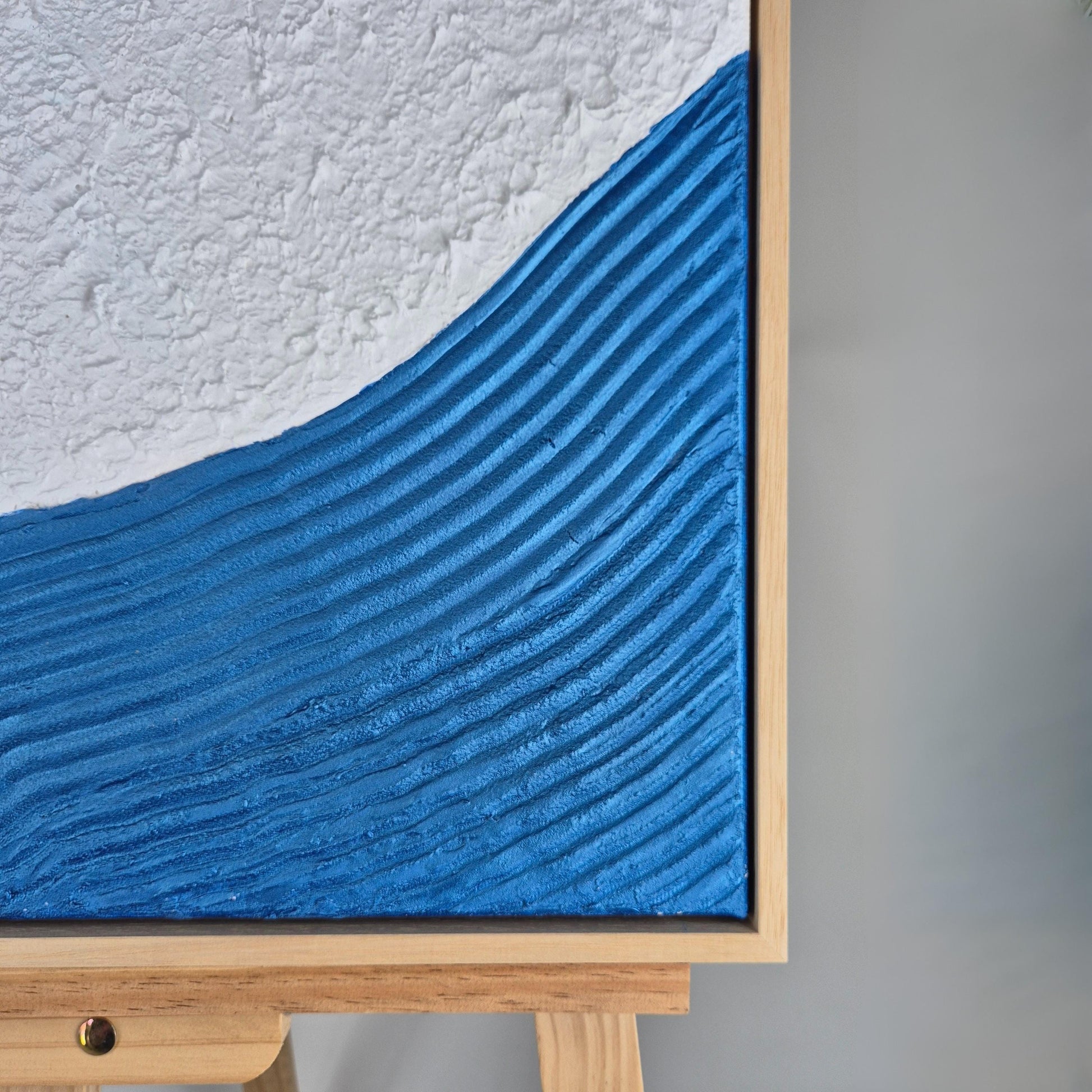 Ocean Lines - Original Textured Acrylic Painting on Canvas - Abstract Seascape Wall Art with Flowing Lines - Framed&Ready to Hang