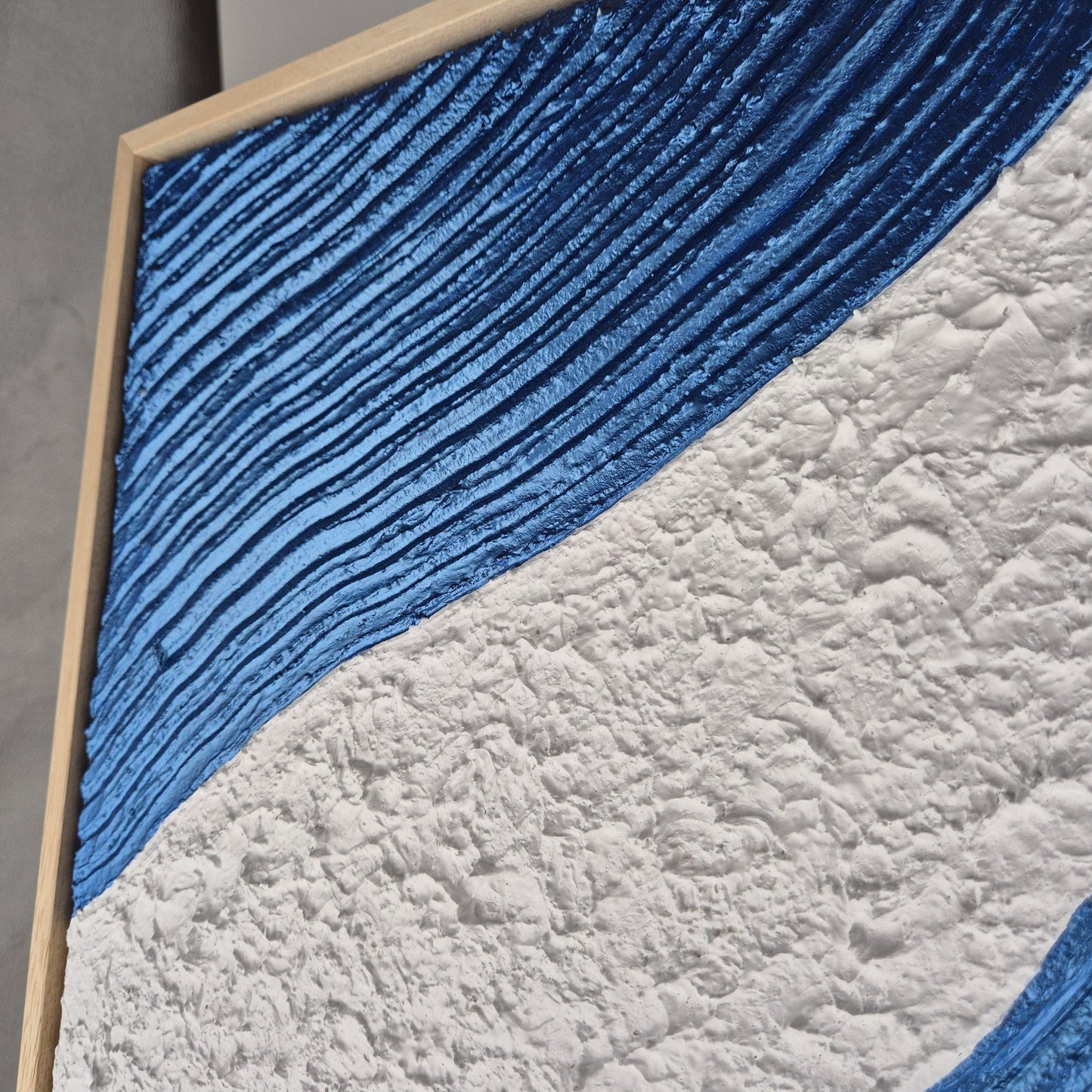 Ocean Lines - Original Textured Acrylic Painting on Canvas - Abstract Seascape Wall Art with Flowing Lines - Framed&Ready to Hang