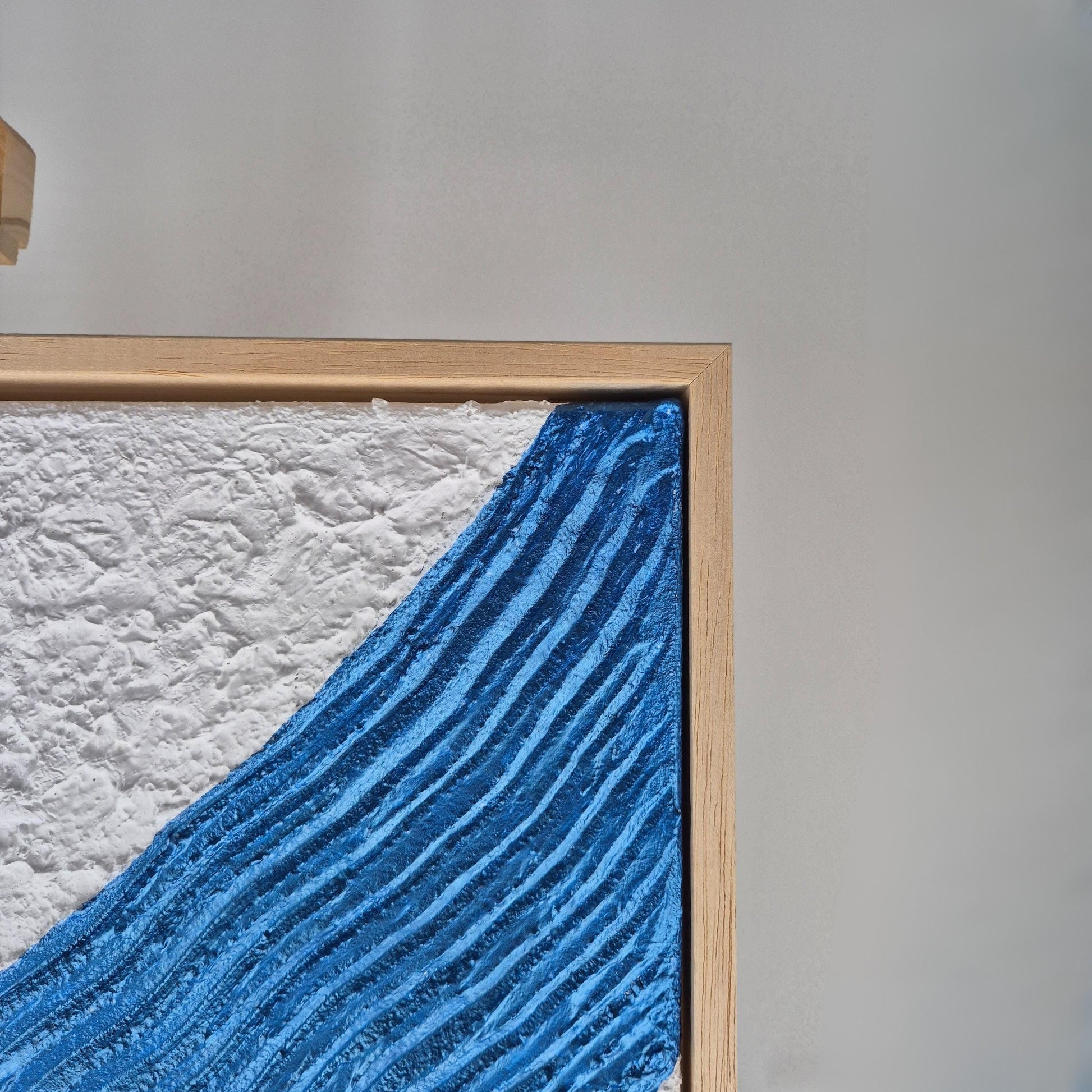 Ocean Lines - Original Textured Acrylic Painting on Canvas - Abstract Seascape Wall Art with Flowing Lines - Framed&Ready to Hang