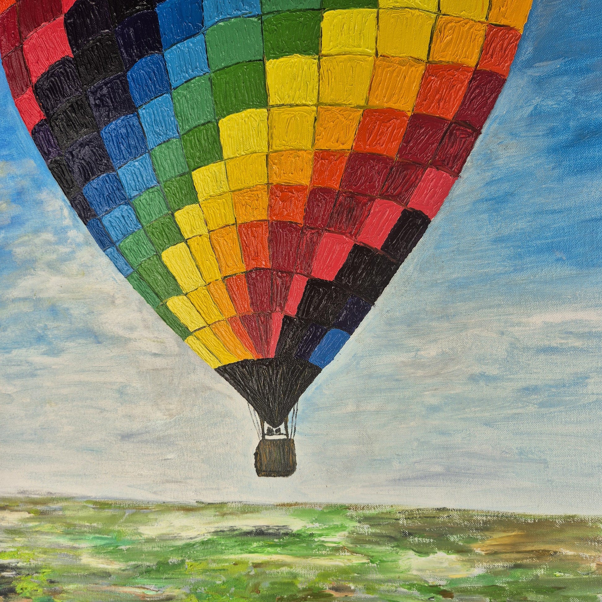 Weightless - Original oil painting - Textured sky landscape - colourful wall art