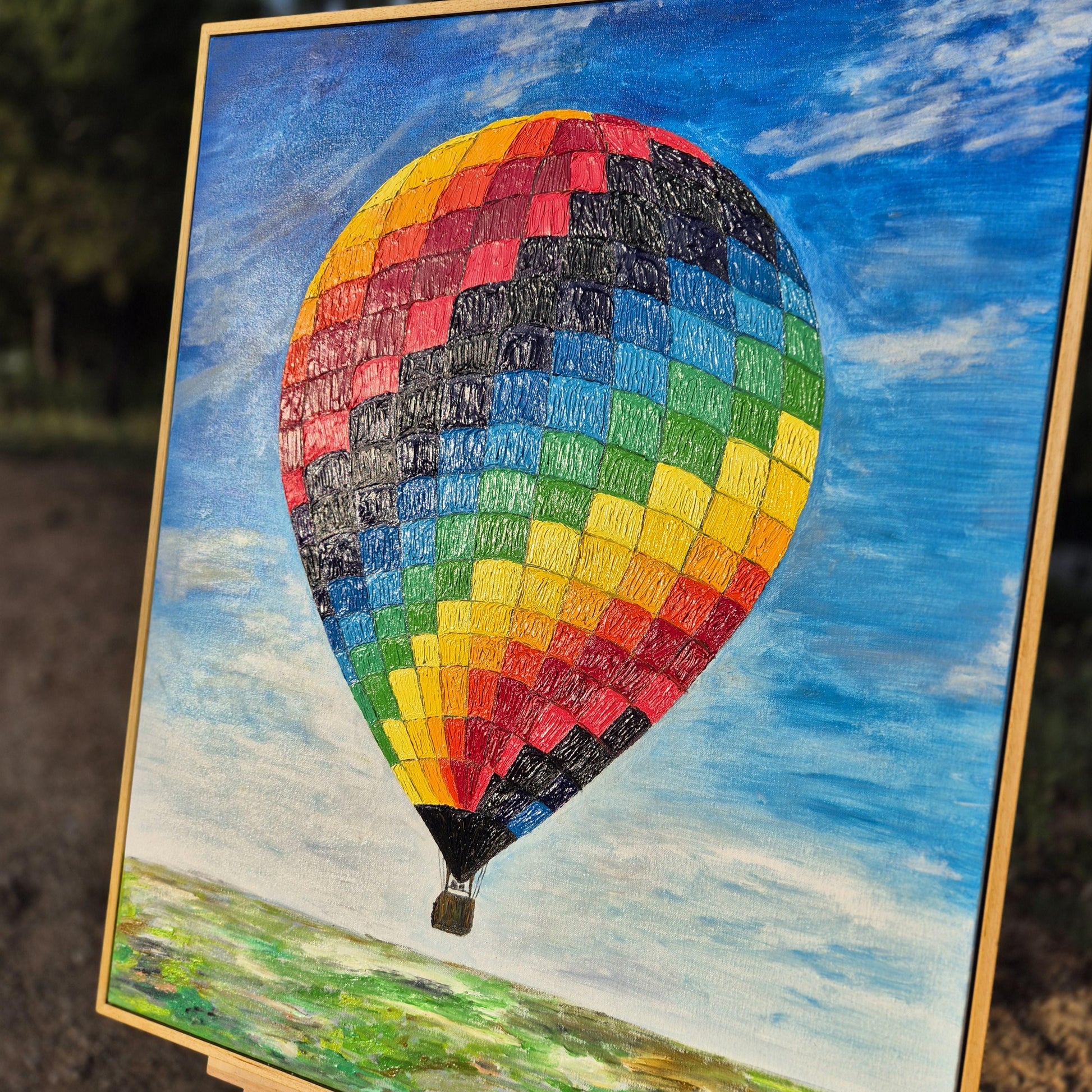 Weightless - Original oil painting - Textured sky landscape - colourful wall art