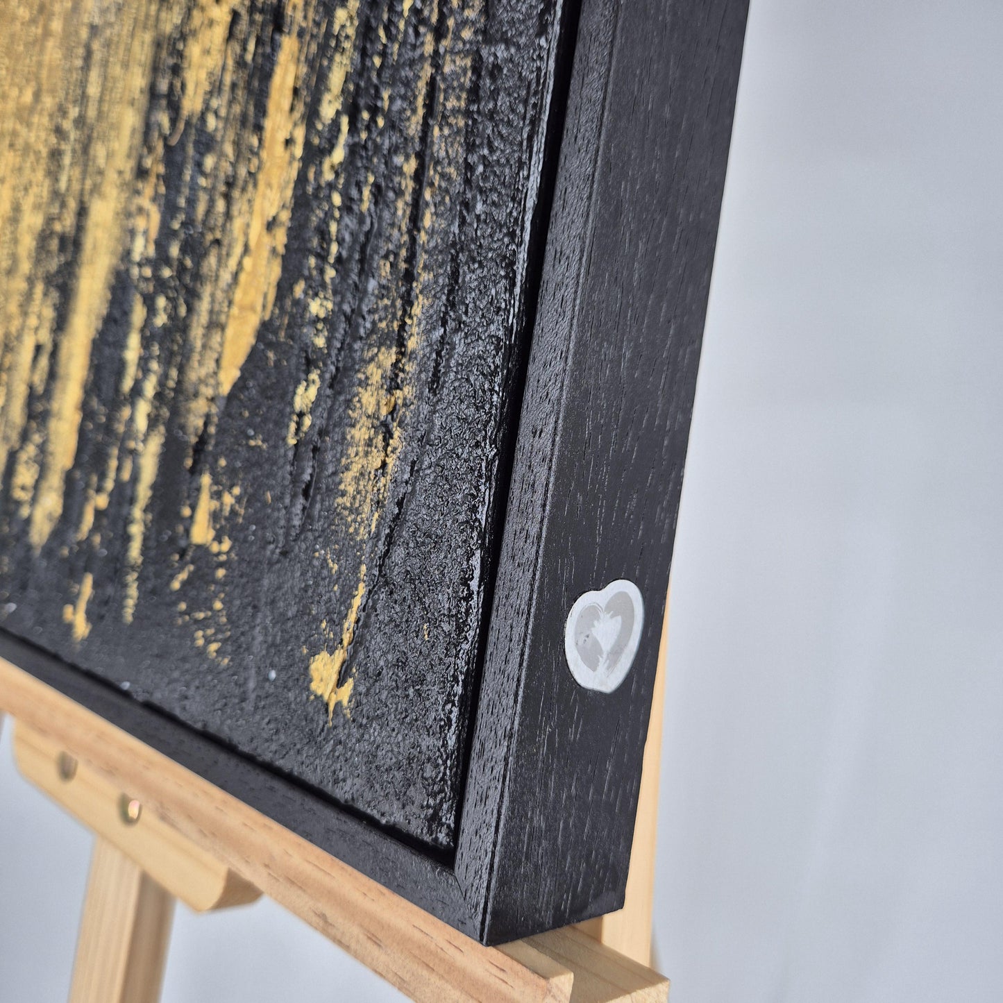 Split Radiance - Modern Gold Large Wall Art- Abstract Diptych Painting - Black And White Textured Wall Art - Luxury Contemporary Home Decor